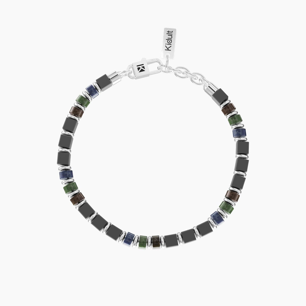 Bracciale uomo con sodalite e pietre CREDI IN TE STESSO