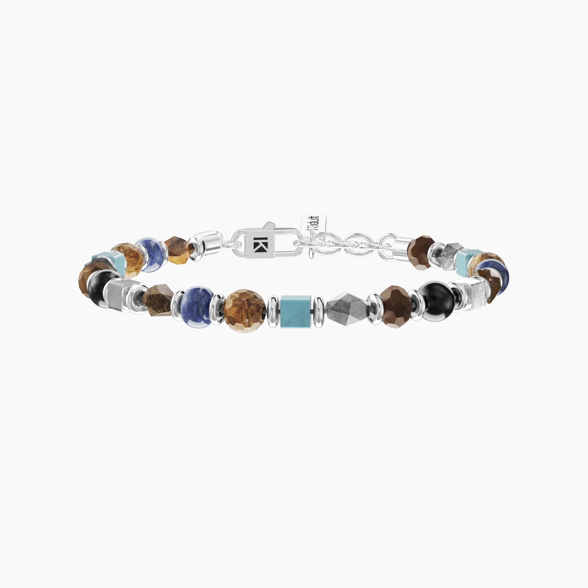 Bracciale uomo con agata nera e pietre ENERGIA | FORTUNA
