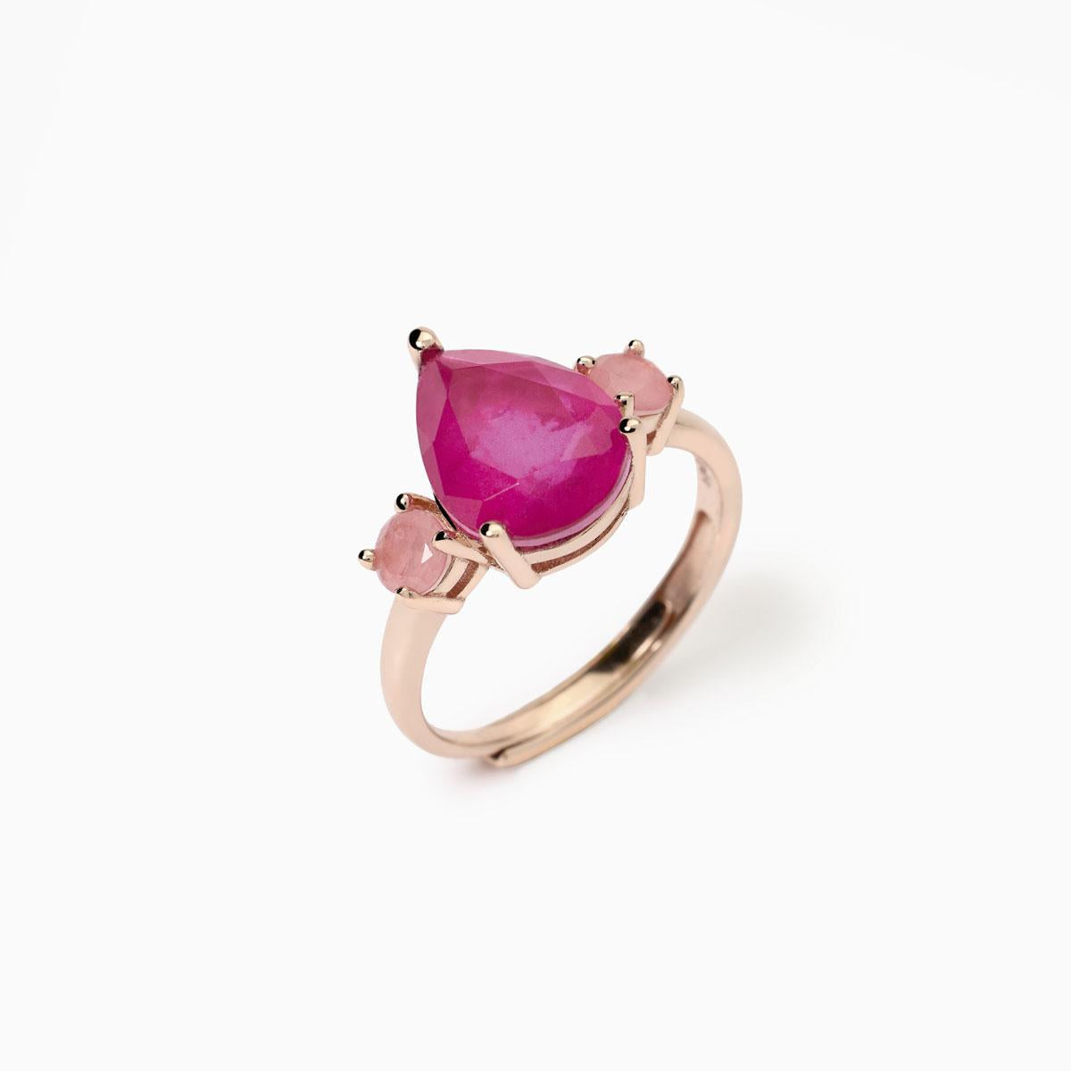 Anello con fusion stone rosa SANTORINI