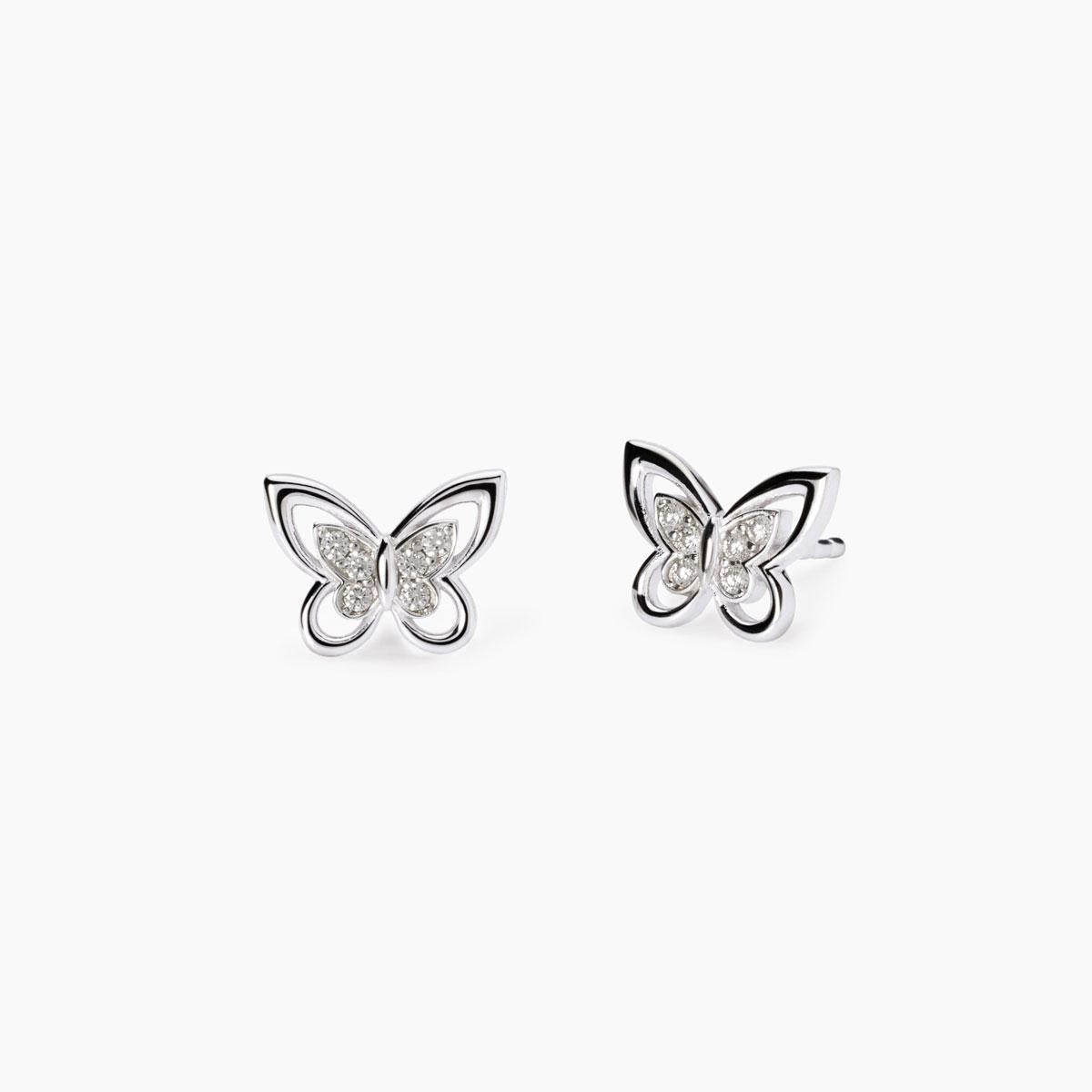 Orecchini con farfalla e zirconi Spring Life