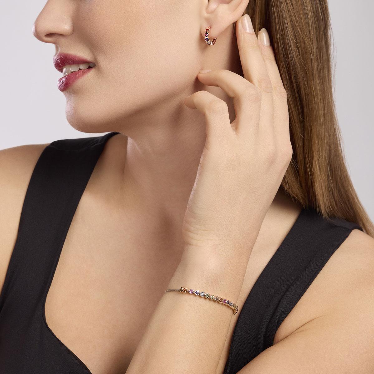 Orecchini con cuori multicolor PENSIERO STUPENDO