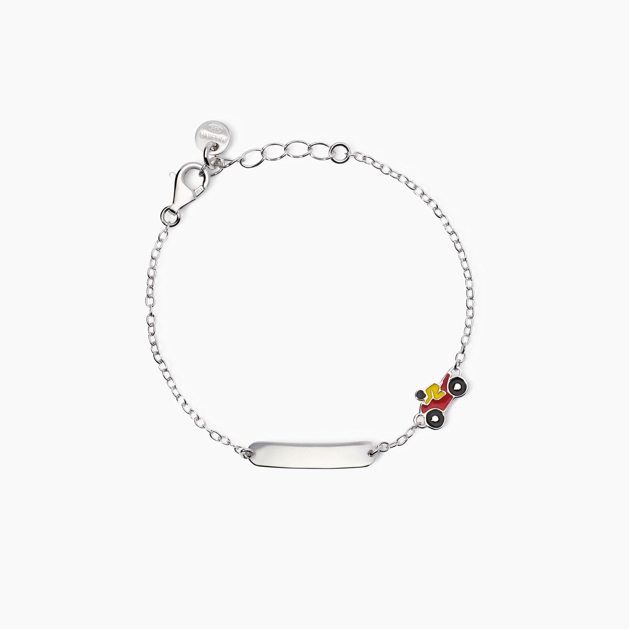 Bracciale con moto e targhetta incidibile Moto-Tag