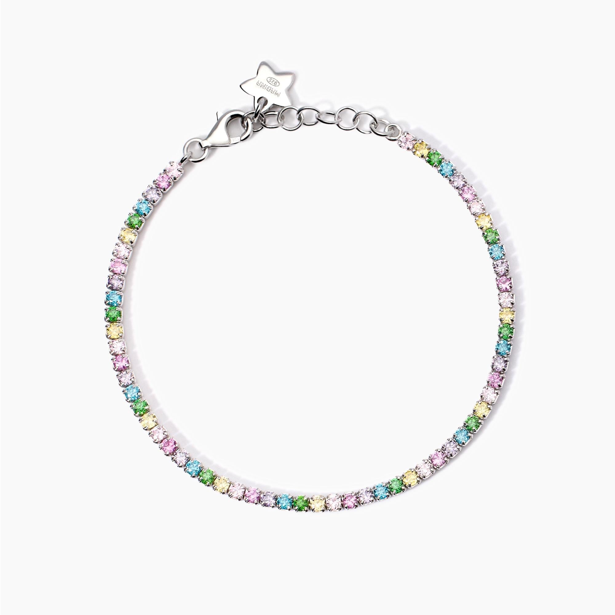 Bracciale con corindone sintetico e zirconi Mini Tennis