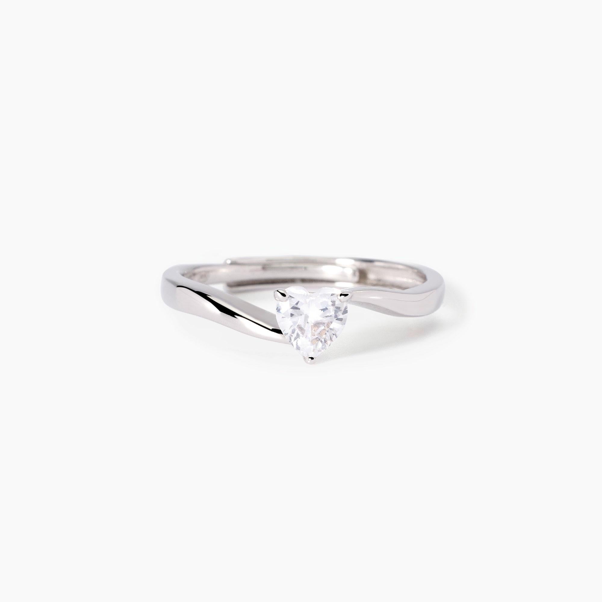 Anello in argento con zircone cuore Beato tra le Donne
