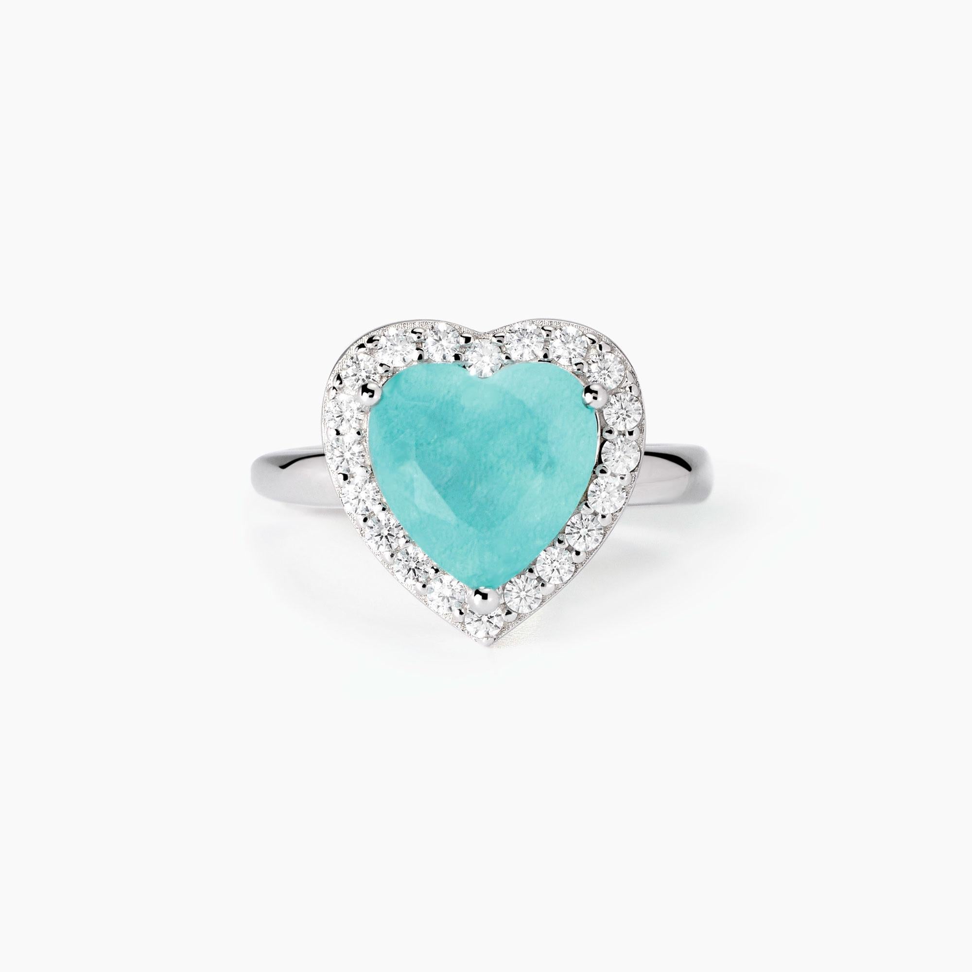 Anello in argento con glass azzurro Non Sarà Un'avventura