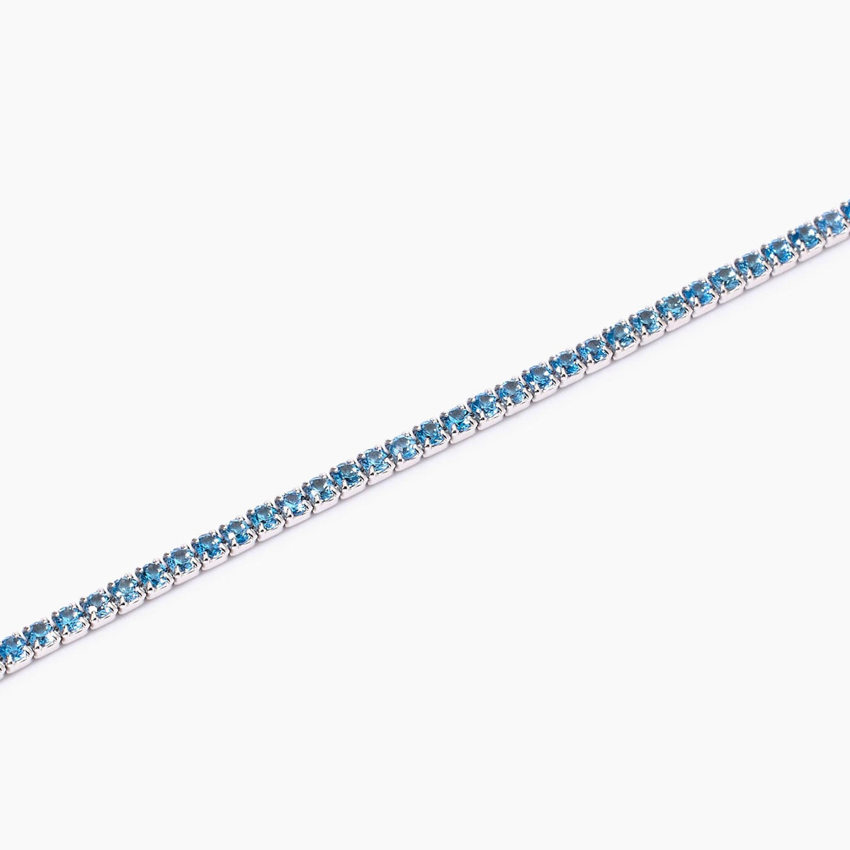 Bracciale tennis con acquemarine sintetiche Mini Tennis