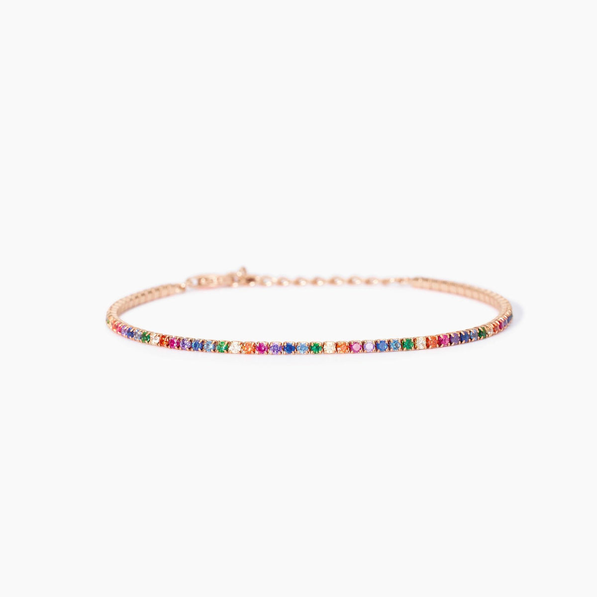 Bracciale tennis placcato oro rosa con pietre Mini Tennis