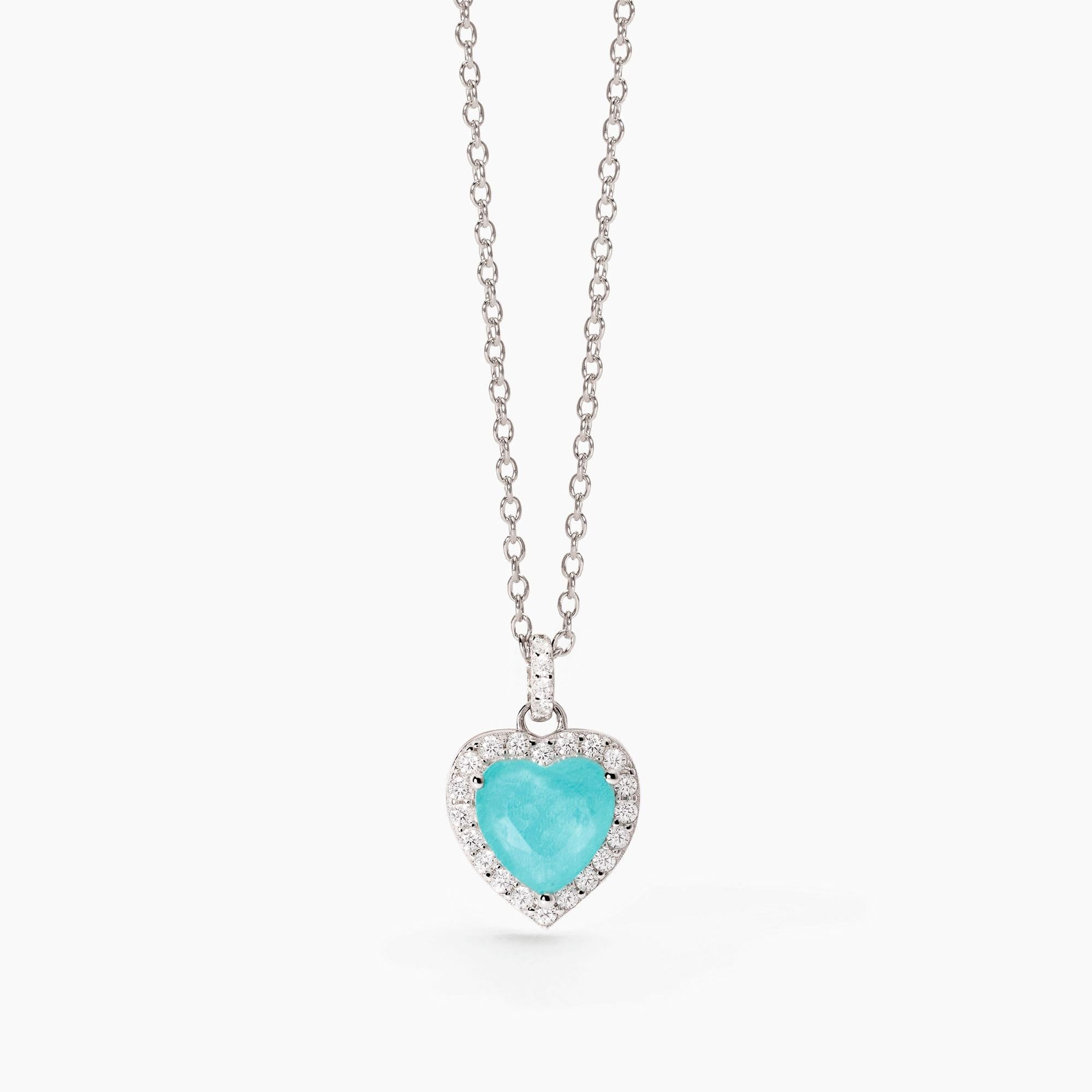 Girocollo in argento con glass azzurro Non Sarà Un'avventura