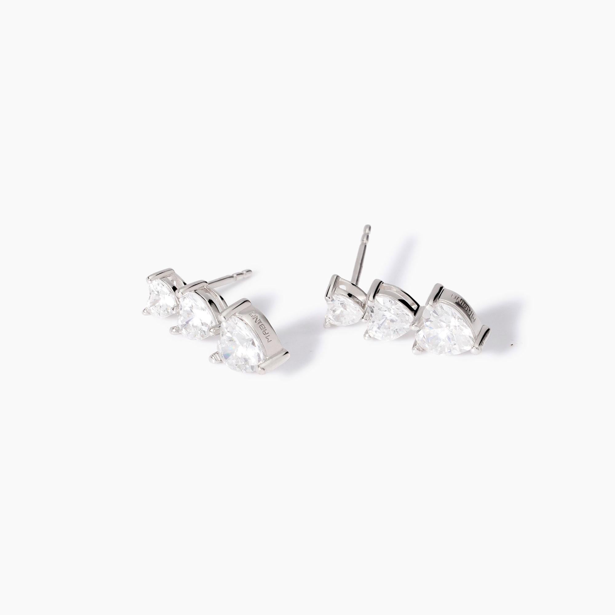 Orecchini in argento con zirconi cuore Lovely