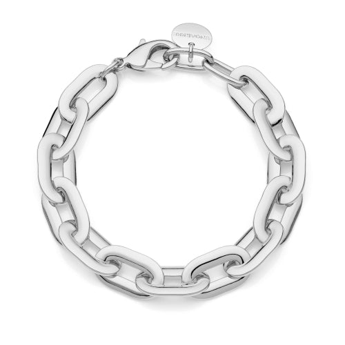 Bracciale argentato catena ovale piatta 2380