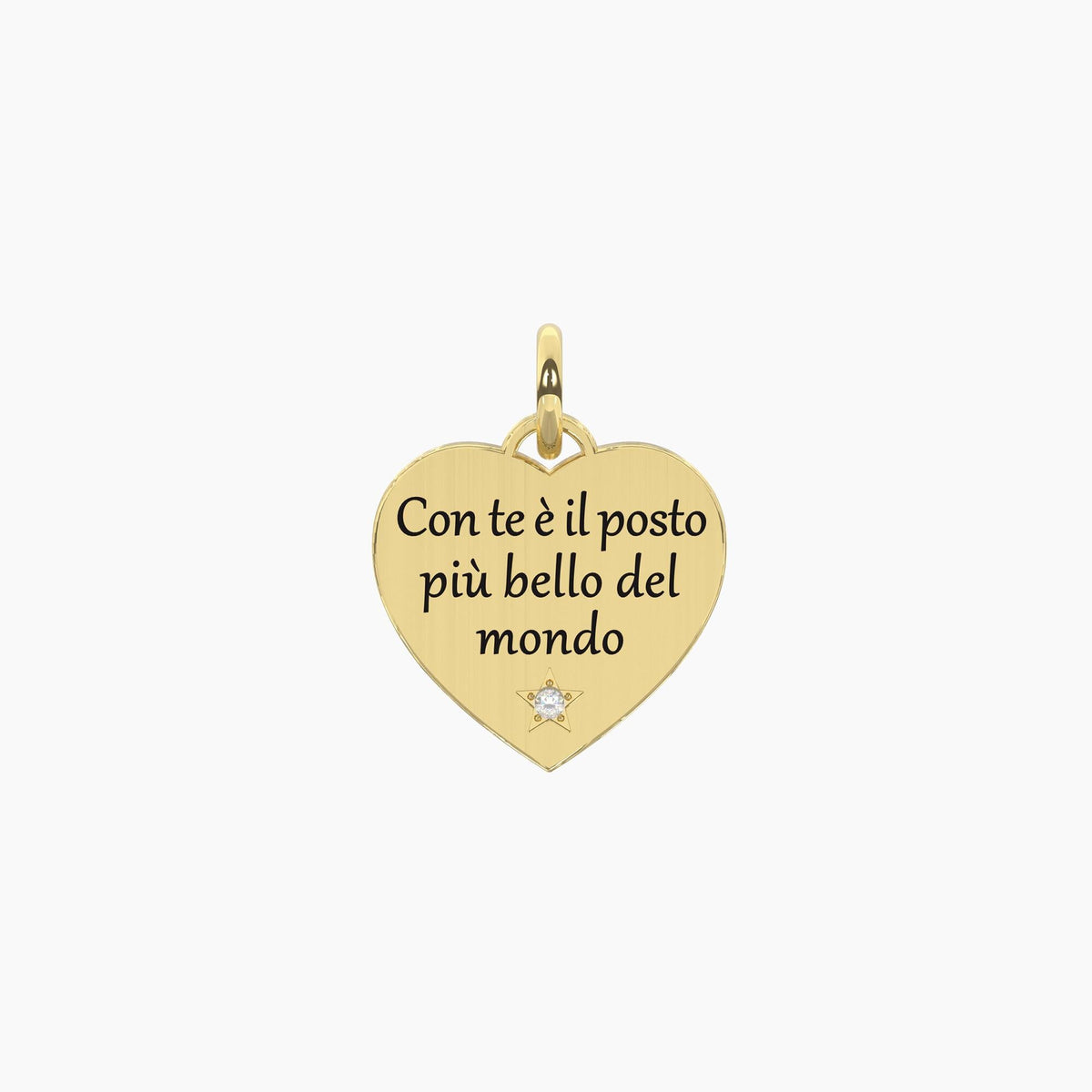 Ciondolo dorato cuore con scritta Cuore | il posto più bello