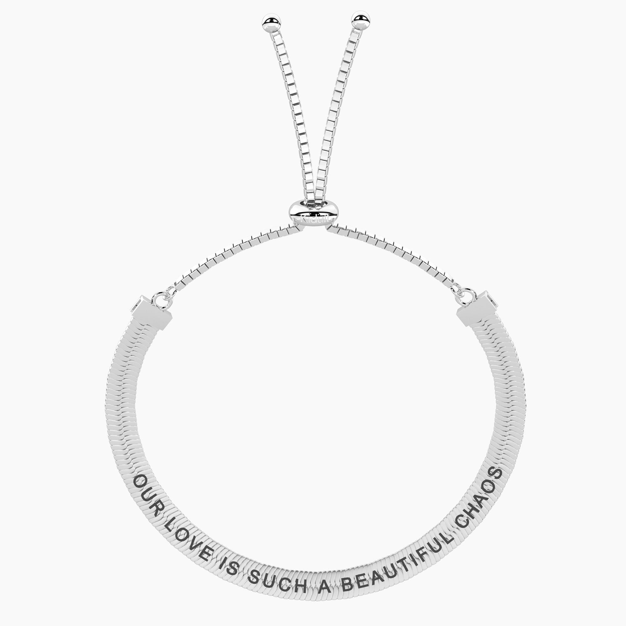 Coppia di bracciali elastici per lui e lei con frase Amore | caos