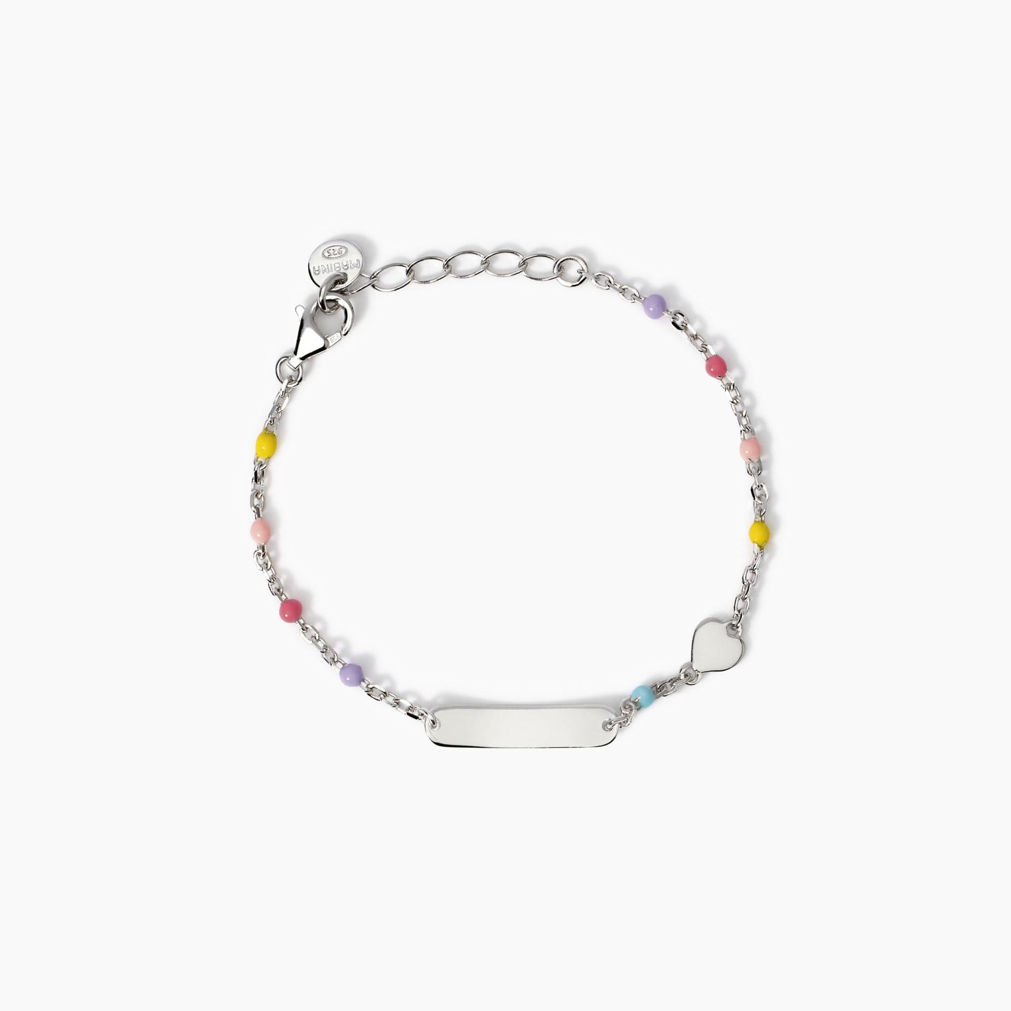 Bracciale con targhetta incidibile e cuoreHeart-Tag