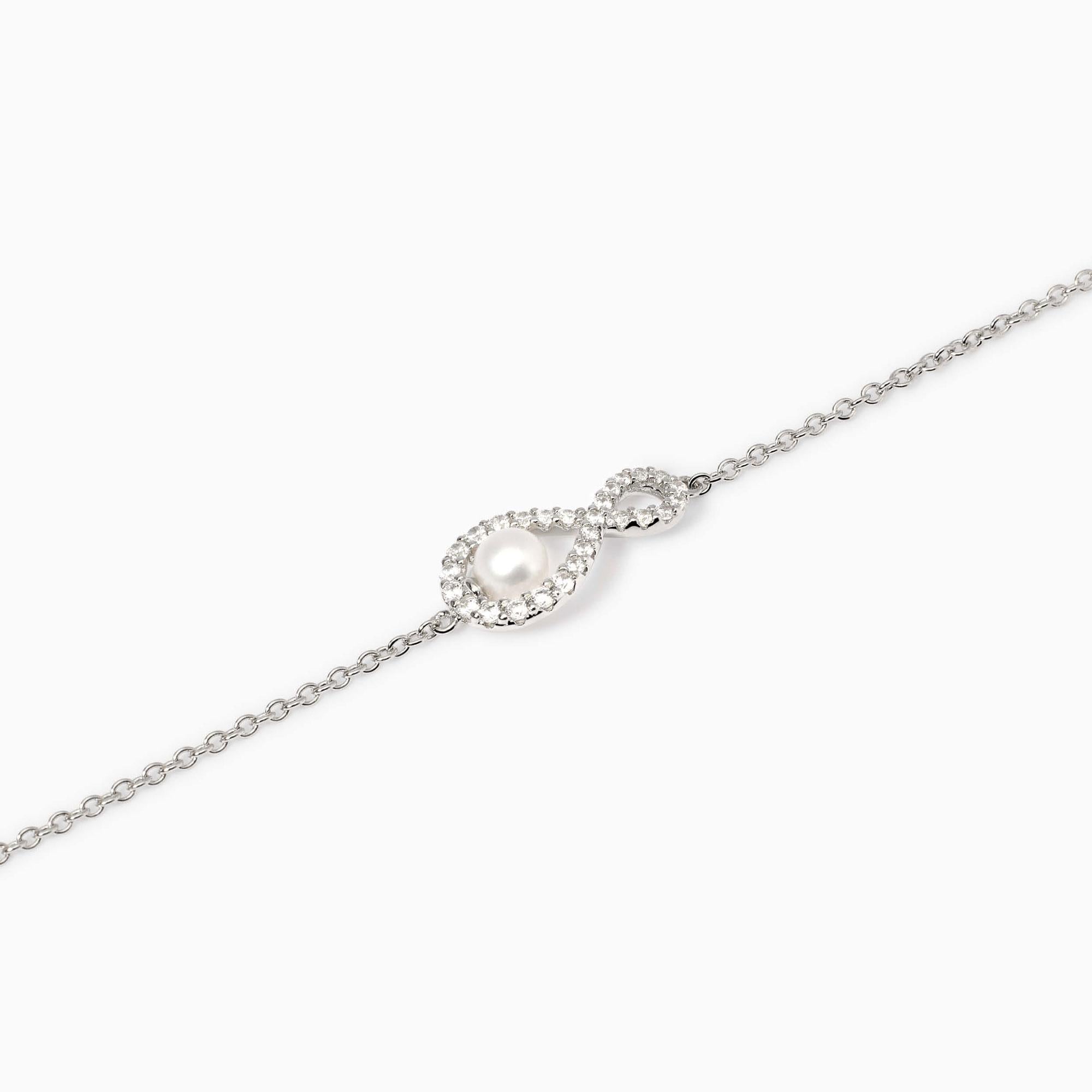Bracciale con simbolo infinito e perla coltivata Endless