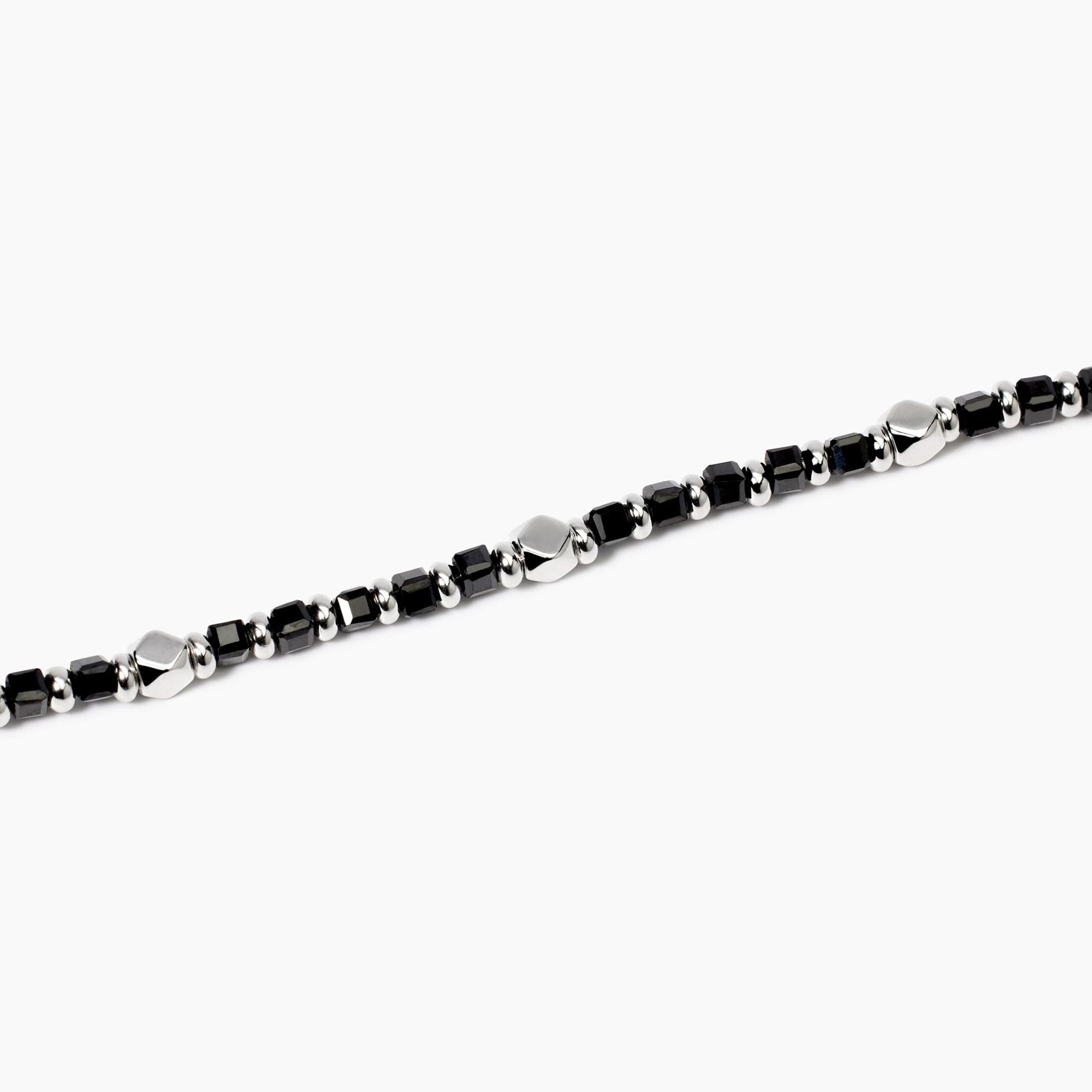 Bracciale da uomo in argento e agata nera California