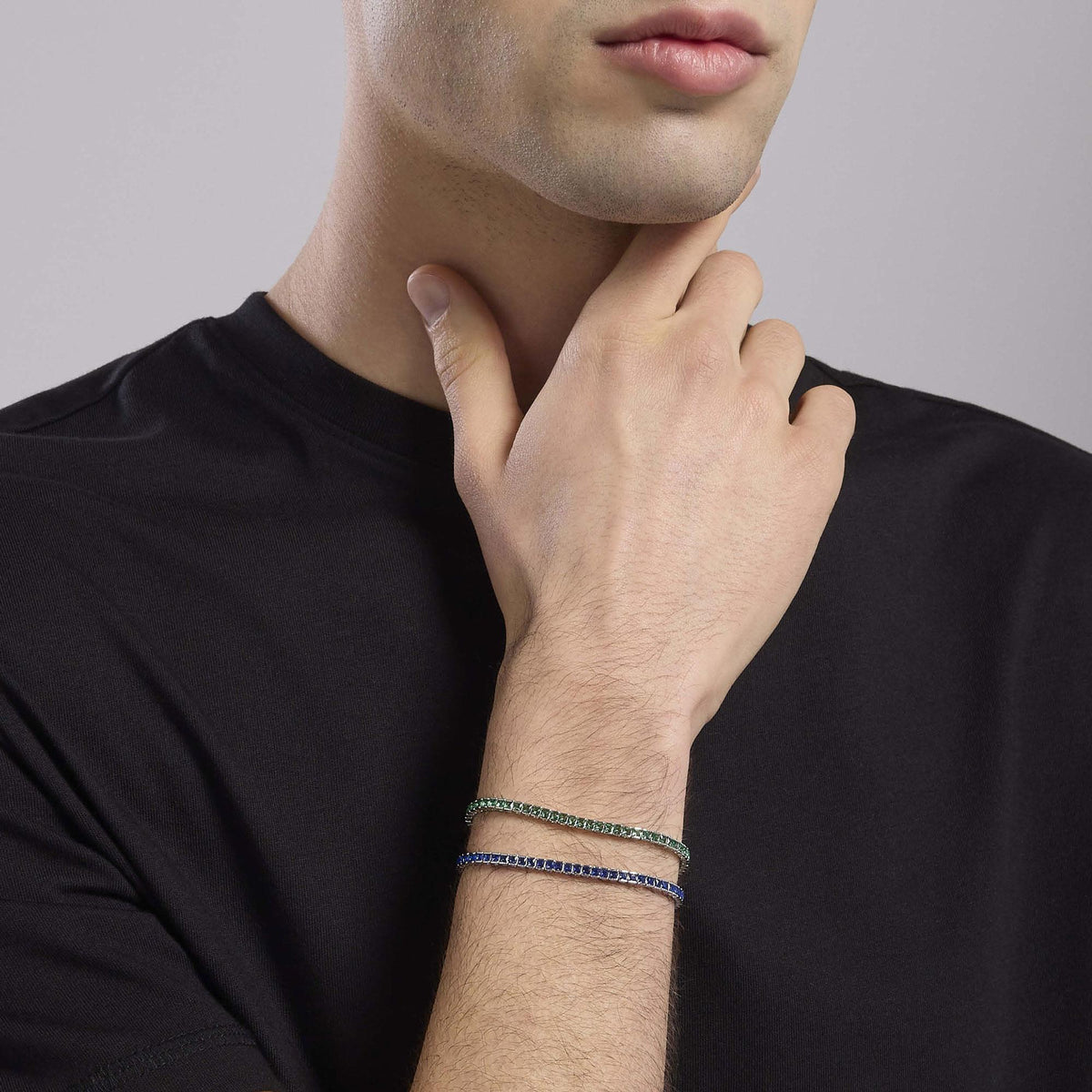 Bracciale tennis uomo con zaffiri sintetici Tennis Club