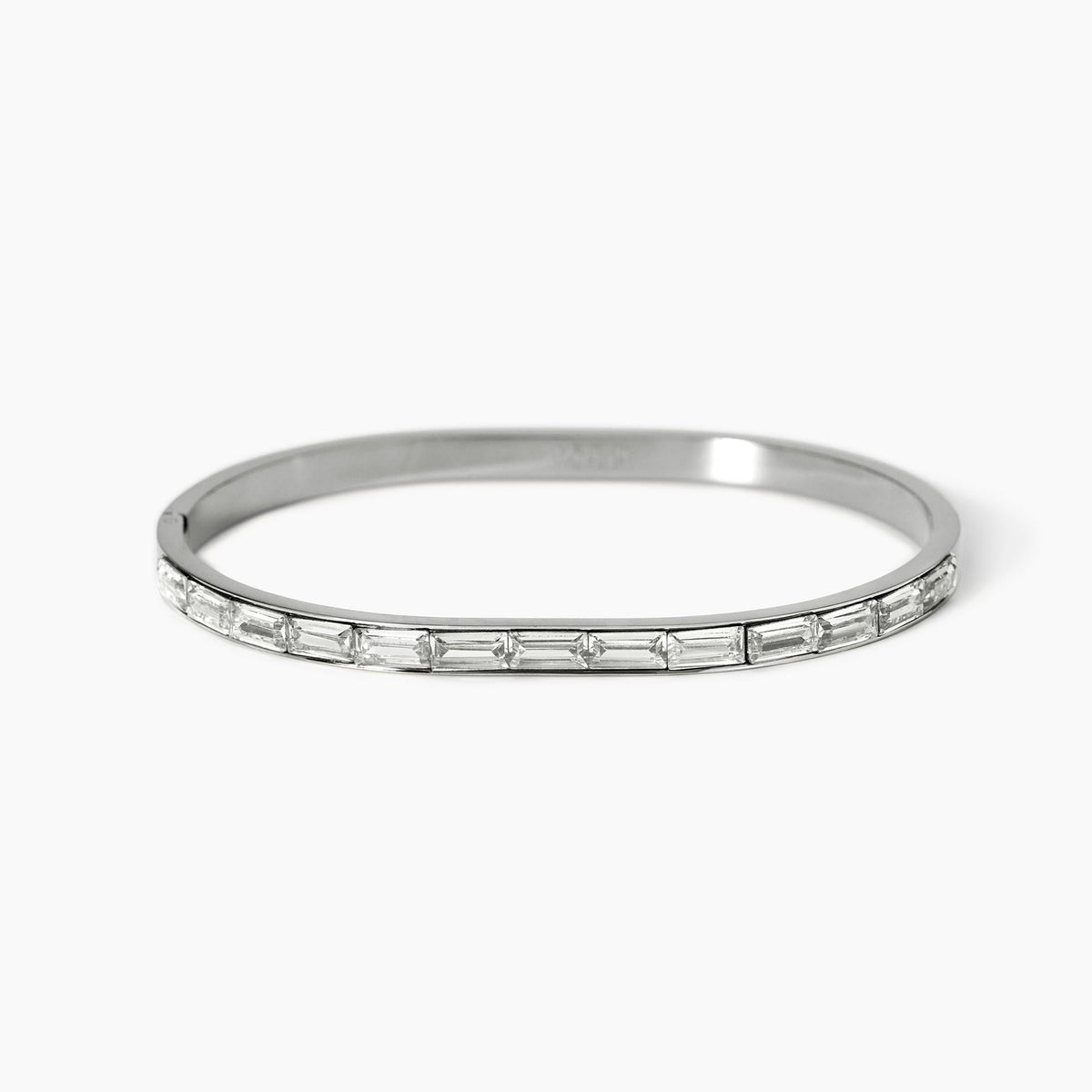 Bracciale rigido in acciaio dorato e zirconi Style 21