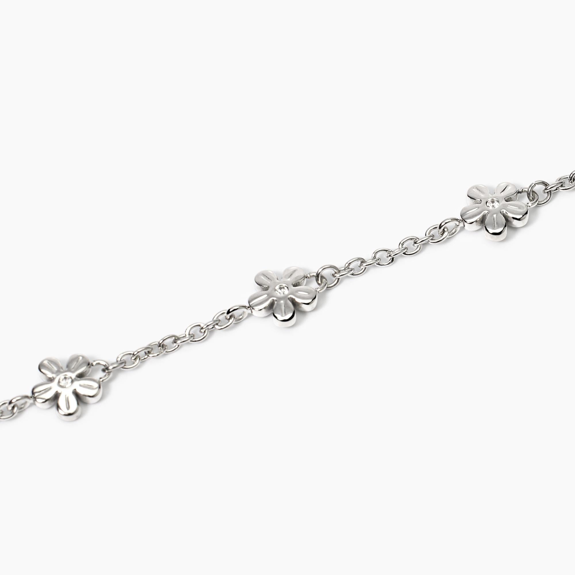 Bracciale con catena rolò e fiori Style 17