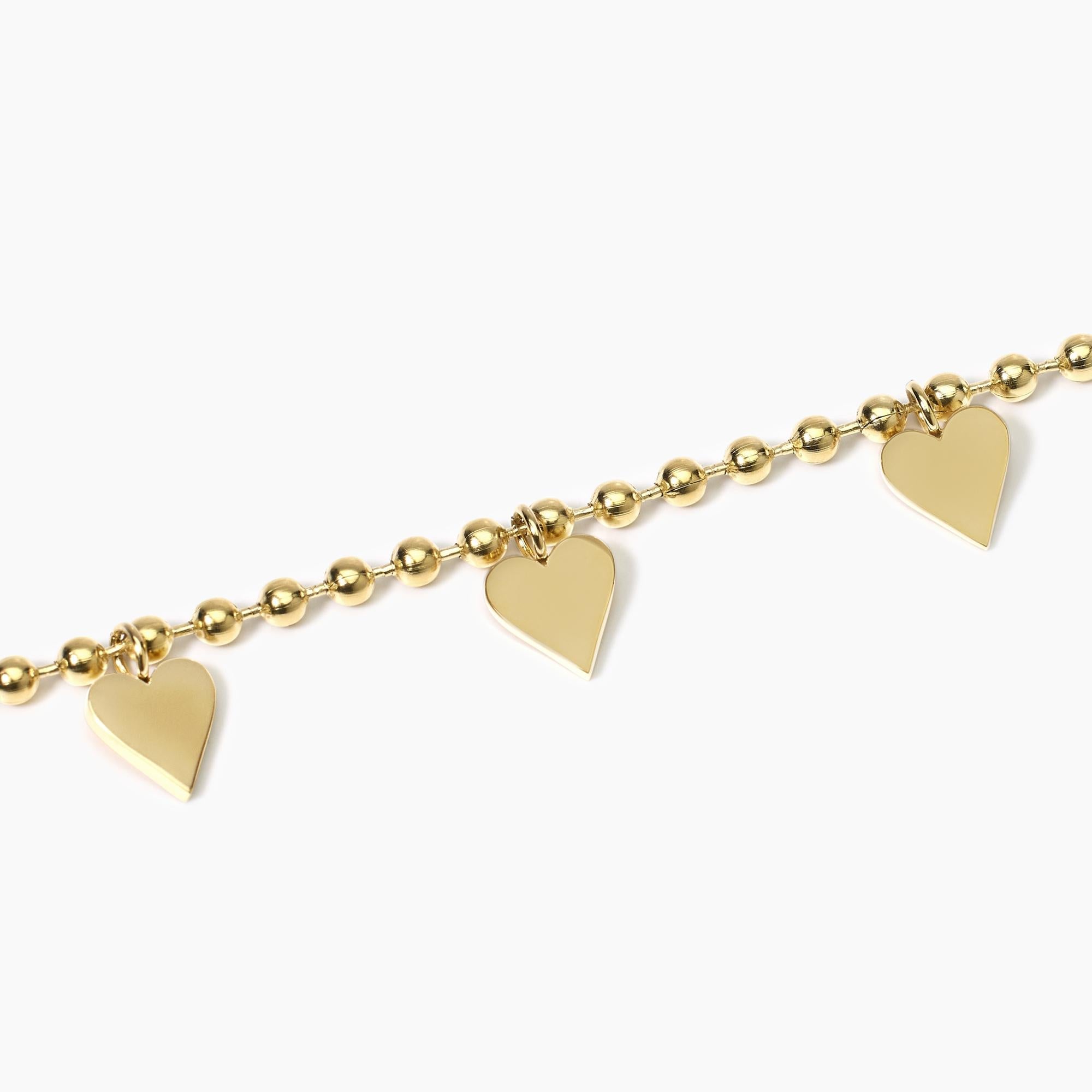 Bracciale dorato con ciondoli cuore Style 18