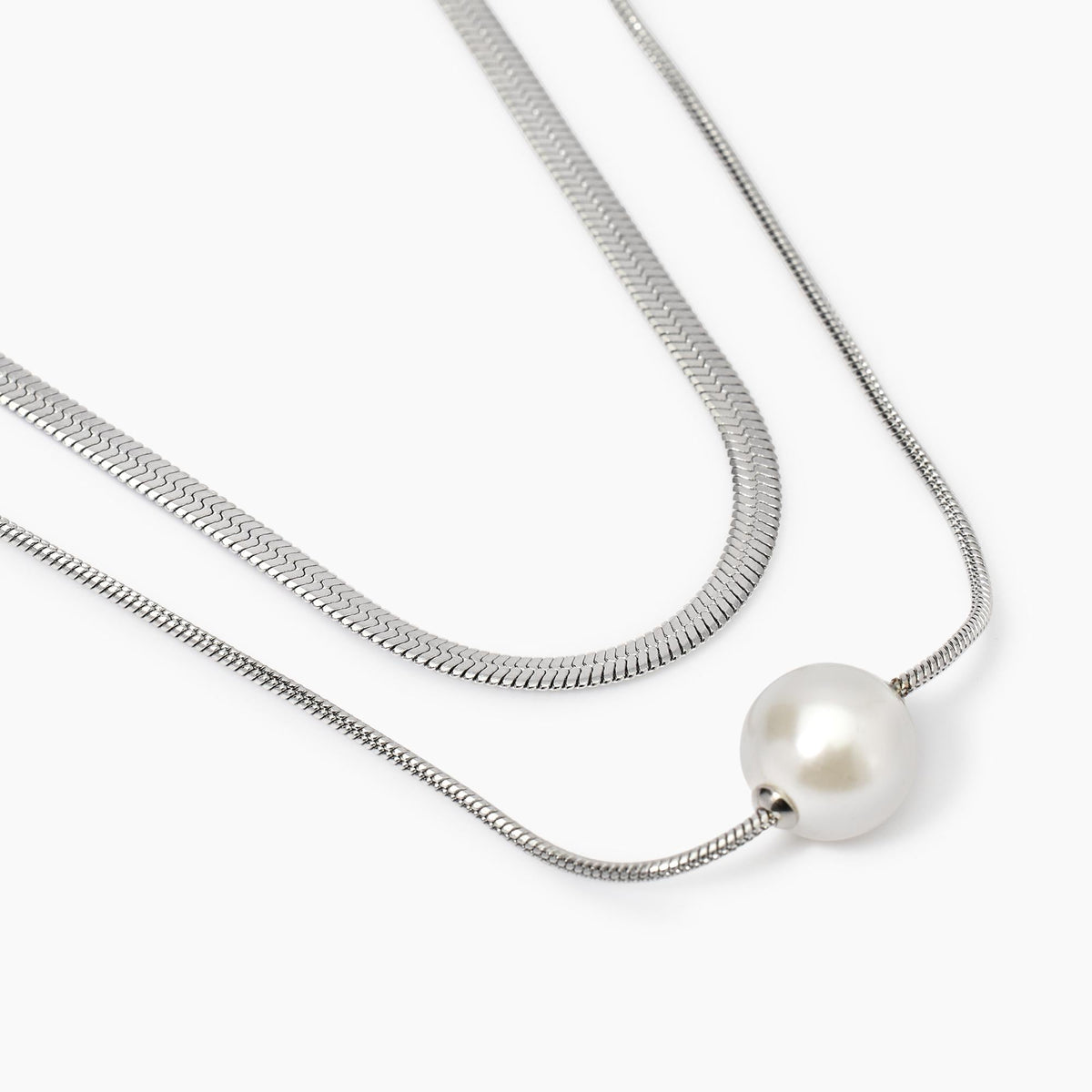 Collana doppia catena con perle conchiglia Style 14