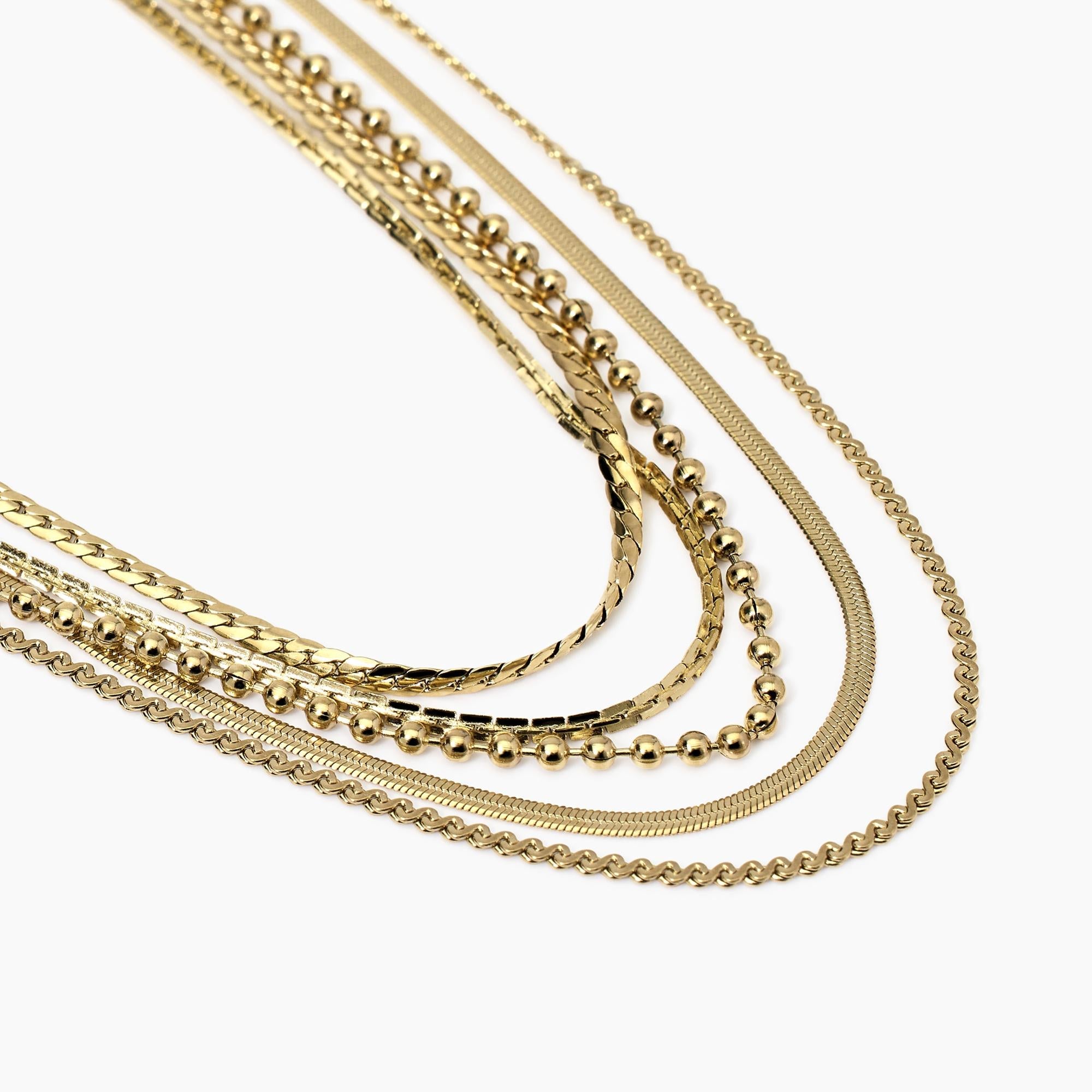 Girocollo dorato con catene multiple Style 08