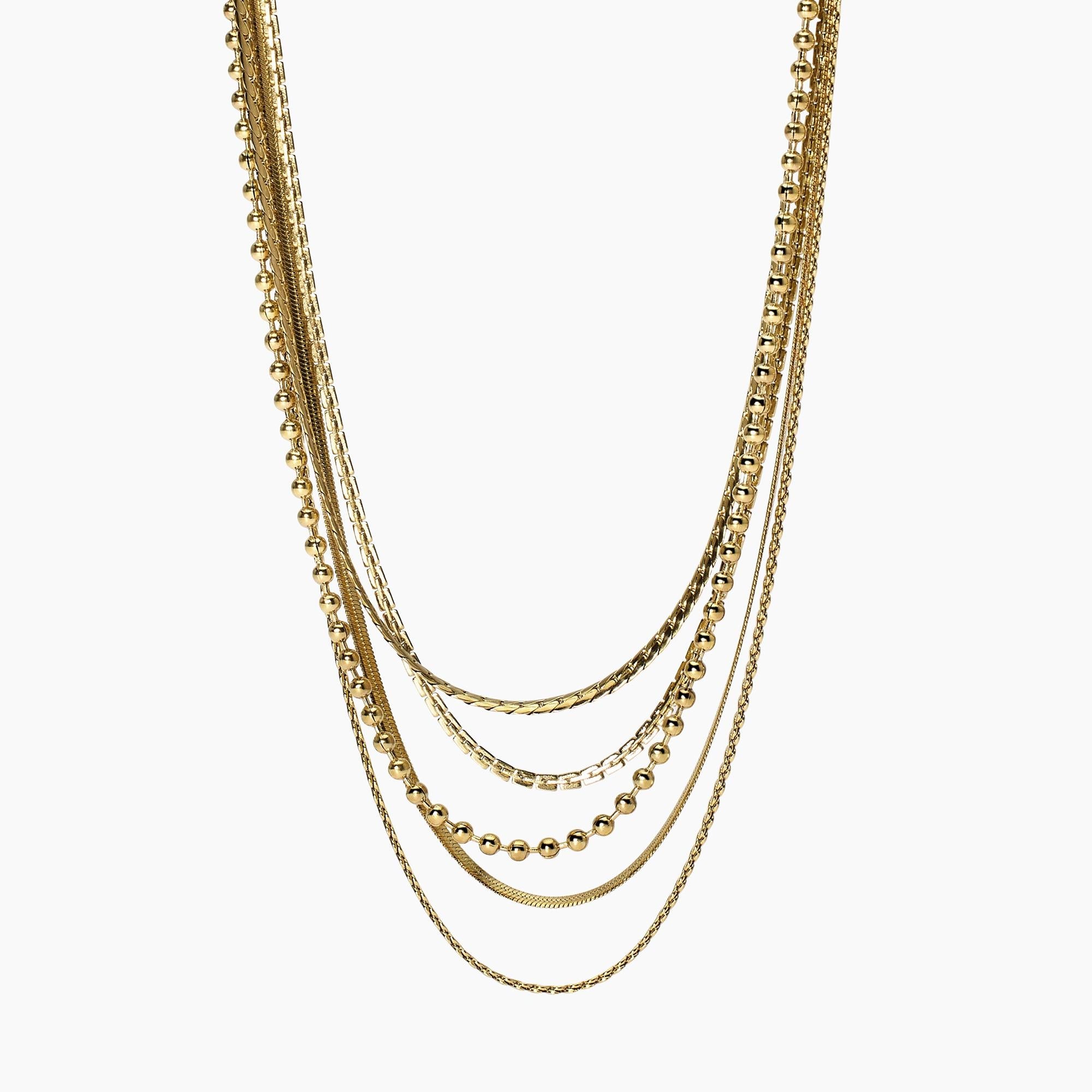 Girocollo dorato con catene multiple Style 08