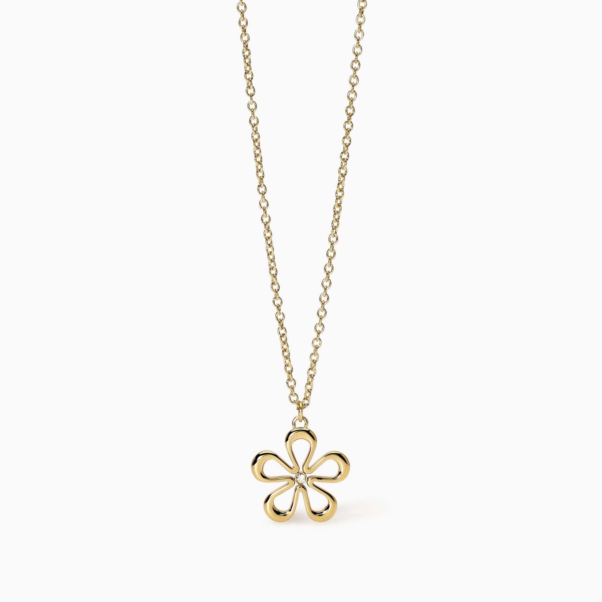 Girocollo in acciaio dorato con fiore Style 17
