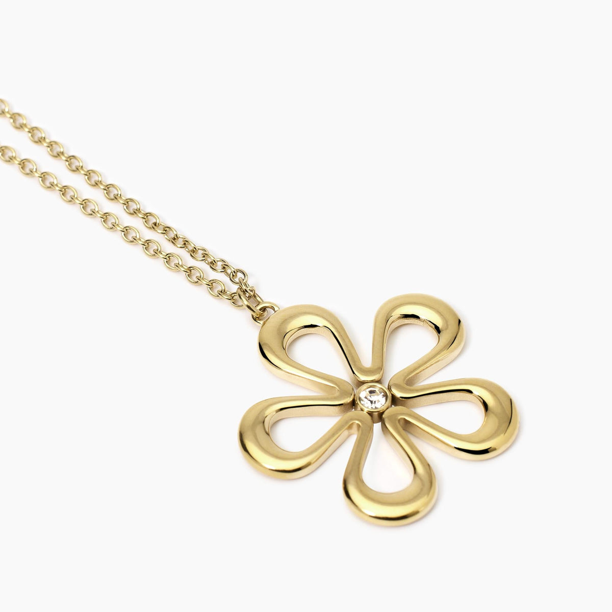 Collana in acciaio dorato con fiore Style 17