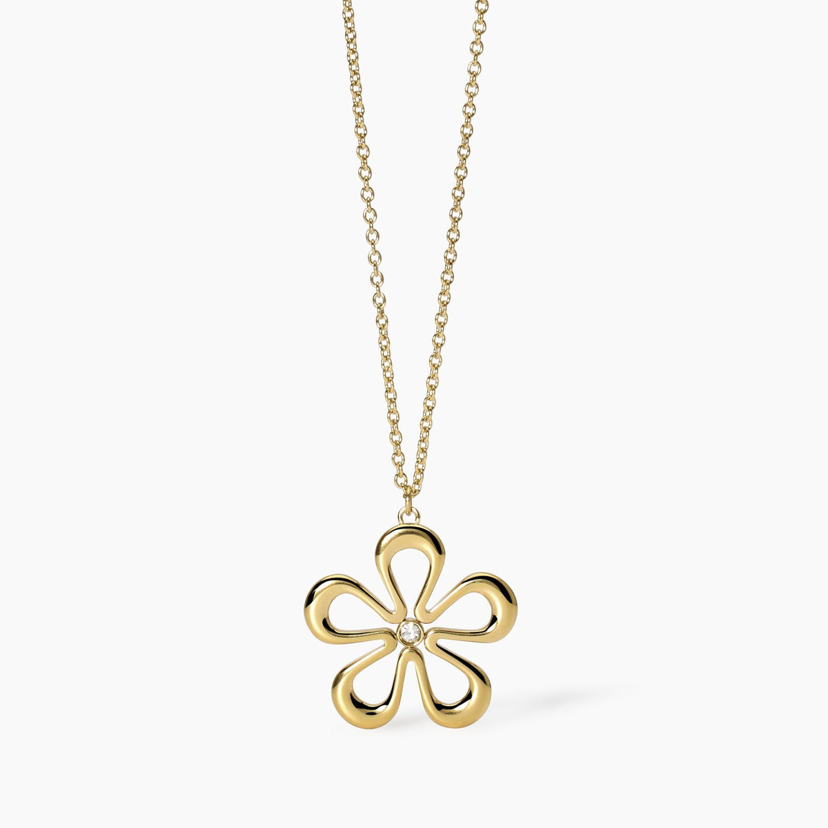 Collana in acciaio dorato con fiore Style 17