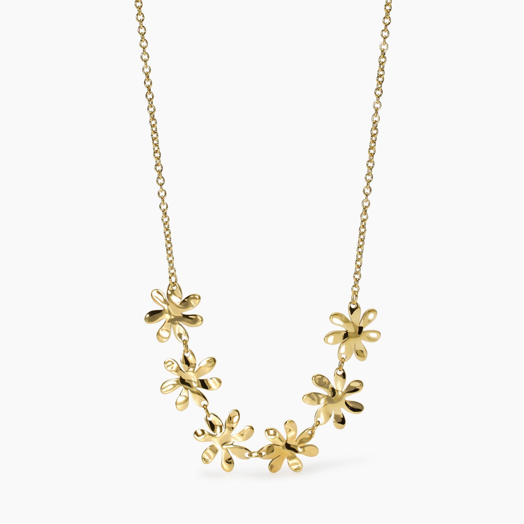 Girocollo dorato con fiori effetto martellato Style 16