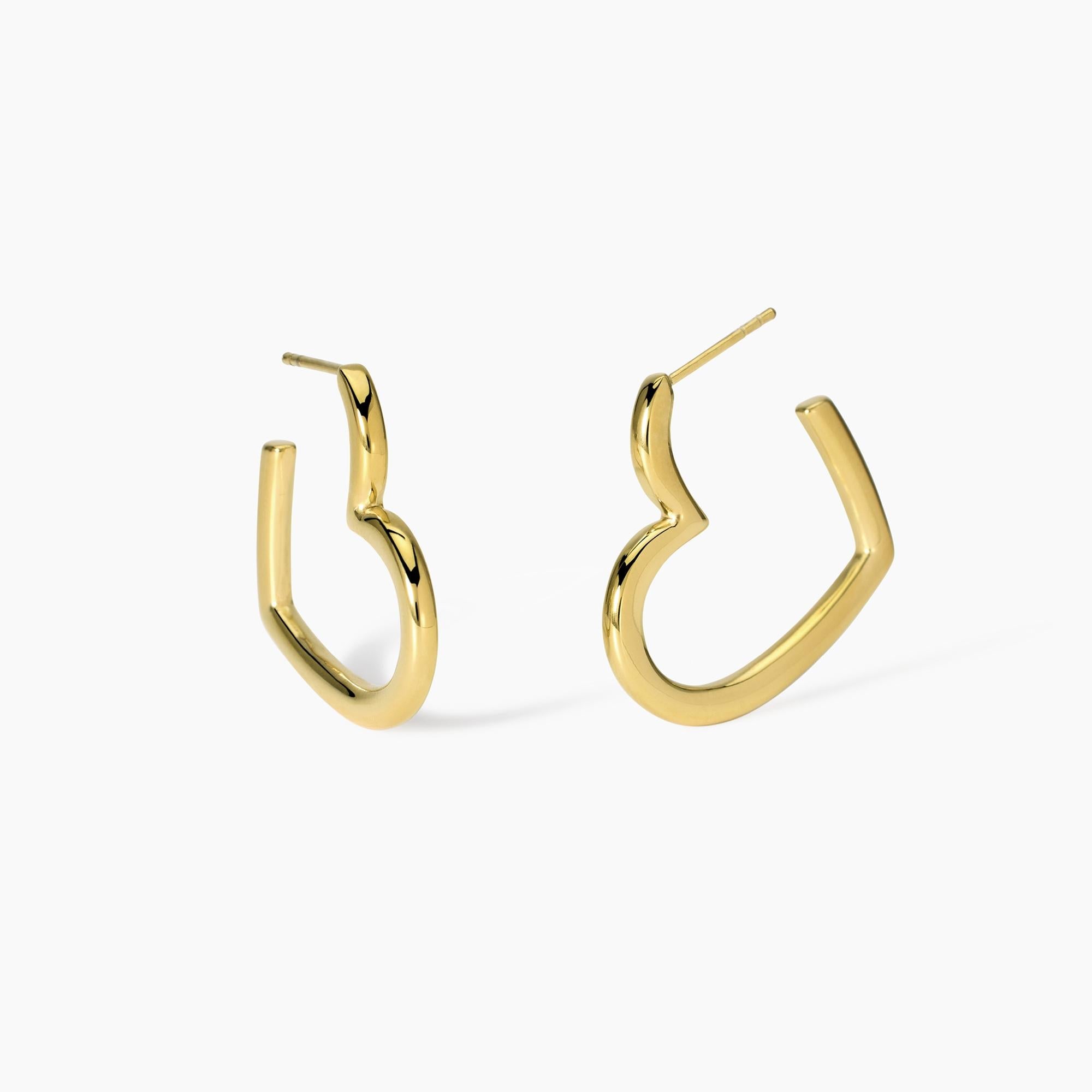 Orecchini in acciaio dorato con cuori Style 15