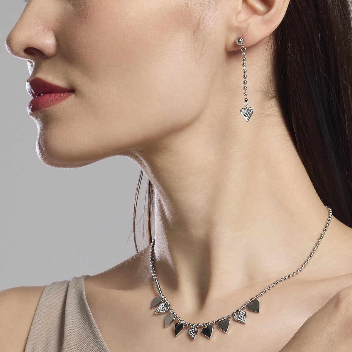 Orecchini pendenti con cuori in cristalli Style 18