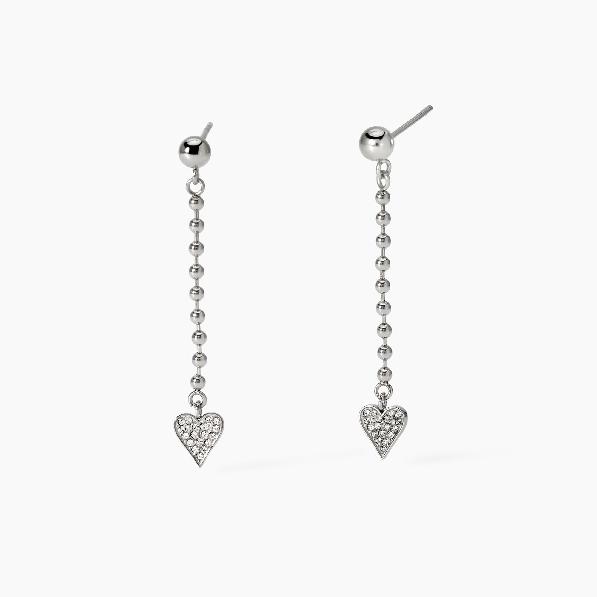Orecchini pendenti con cuori in cristalli Style 18