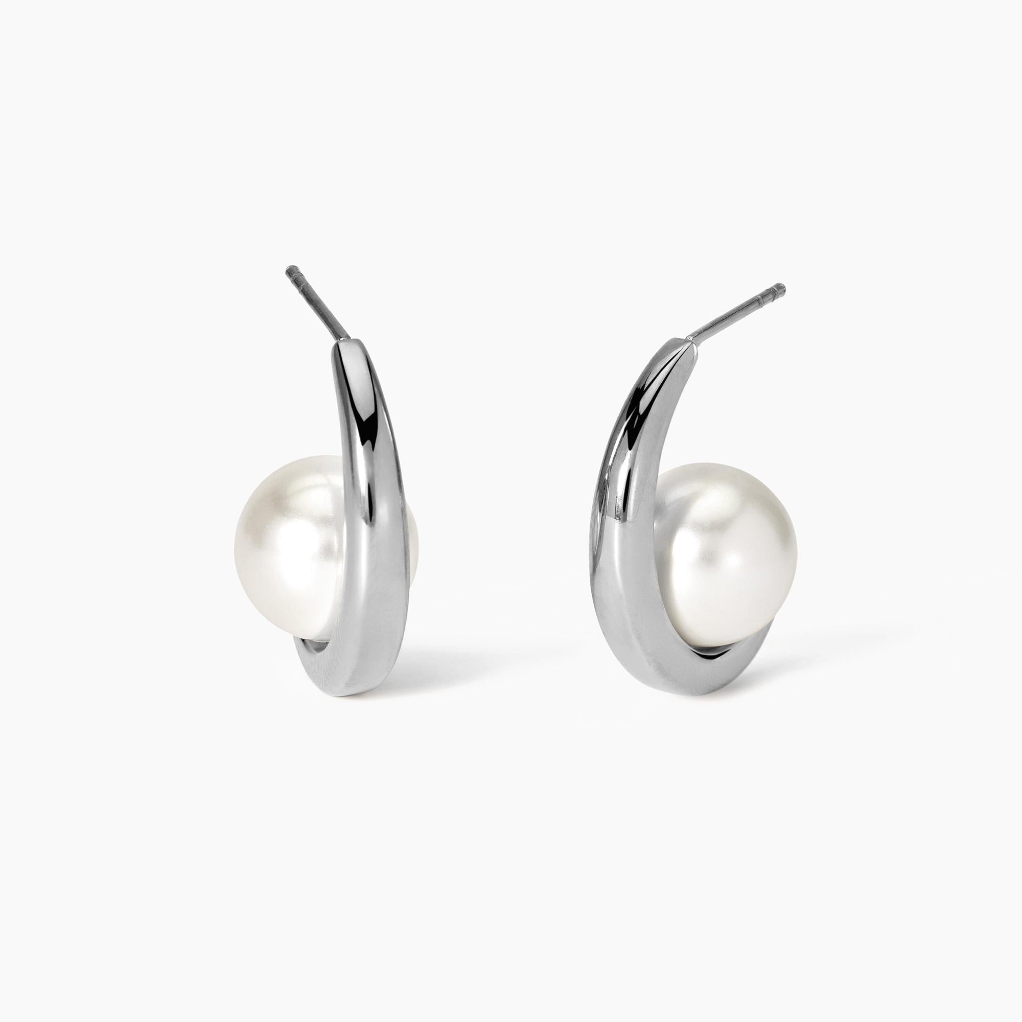 Orecchini semicerchio con perle conchiglia Style 09