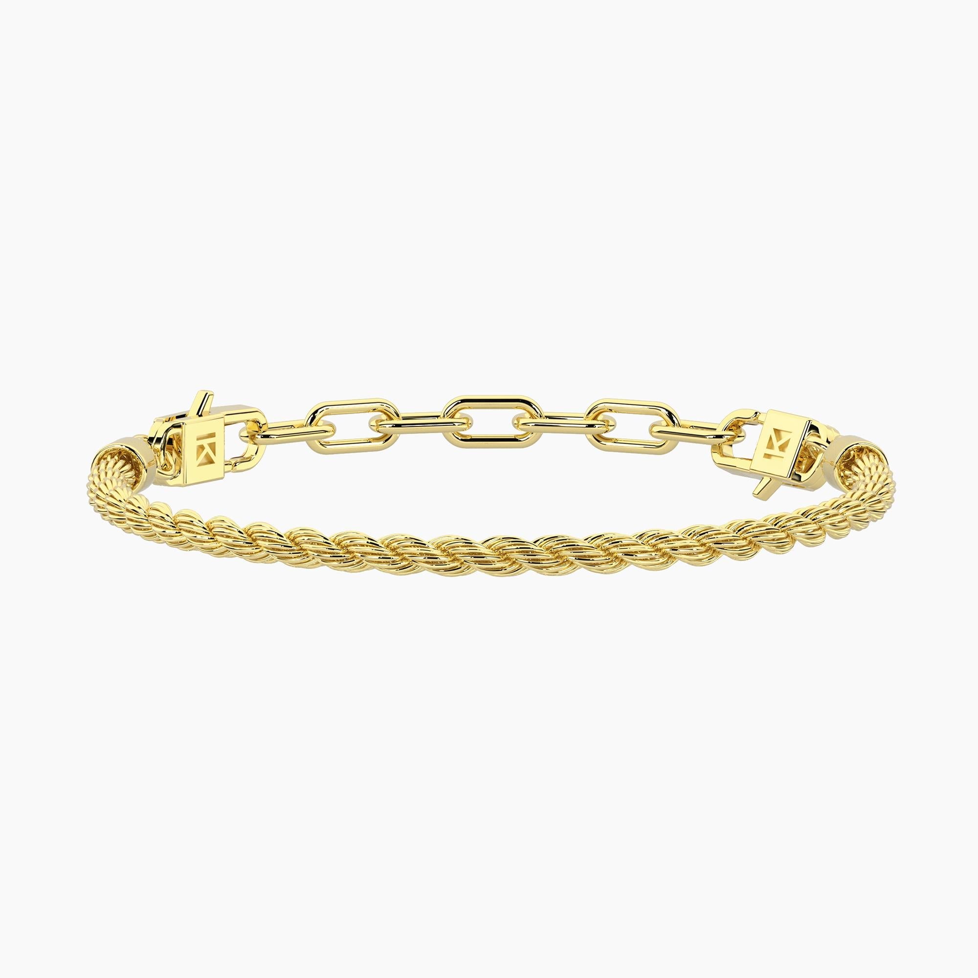 Bracciale componibile dorato con catena corda Hip hop