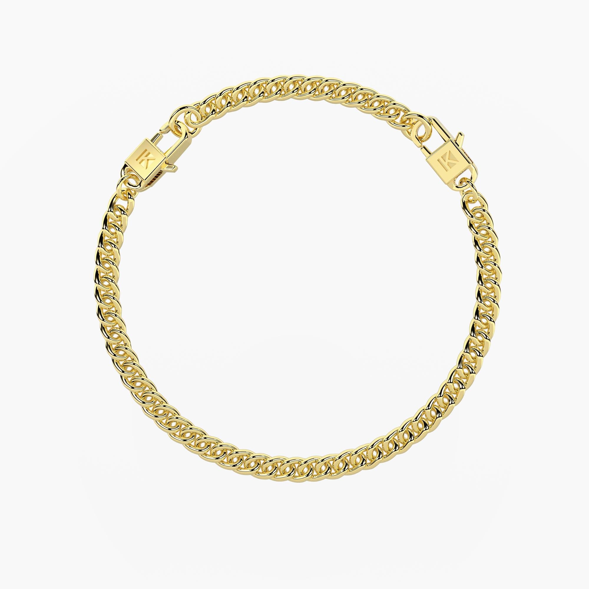 Bracciale componibile dorato con catena groumette Hip hop