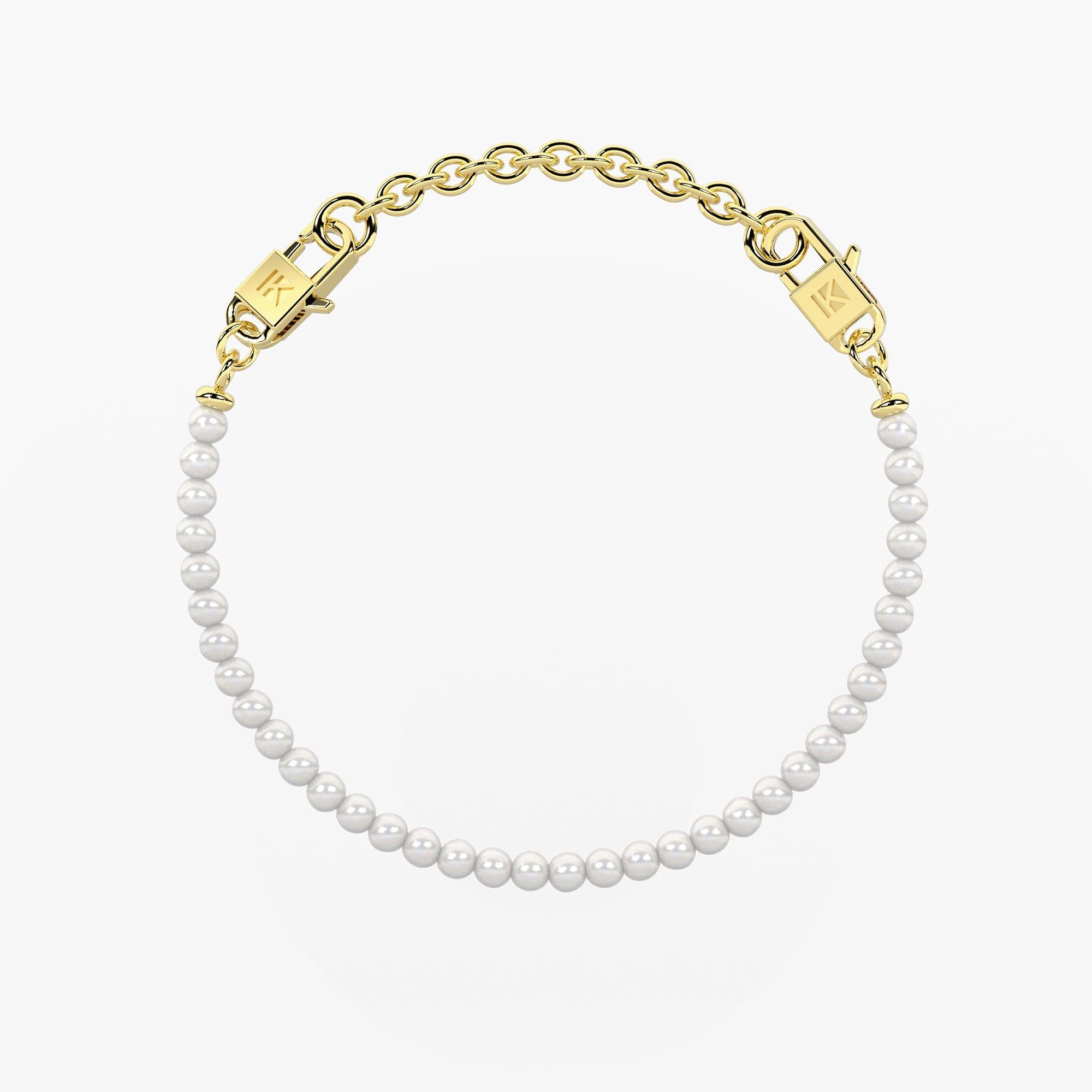 Bracciale componibile dorato con perle conchiglia SEÑORITA