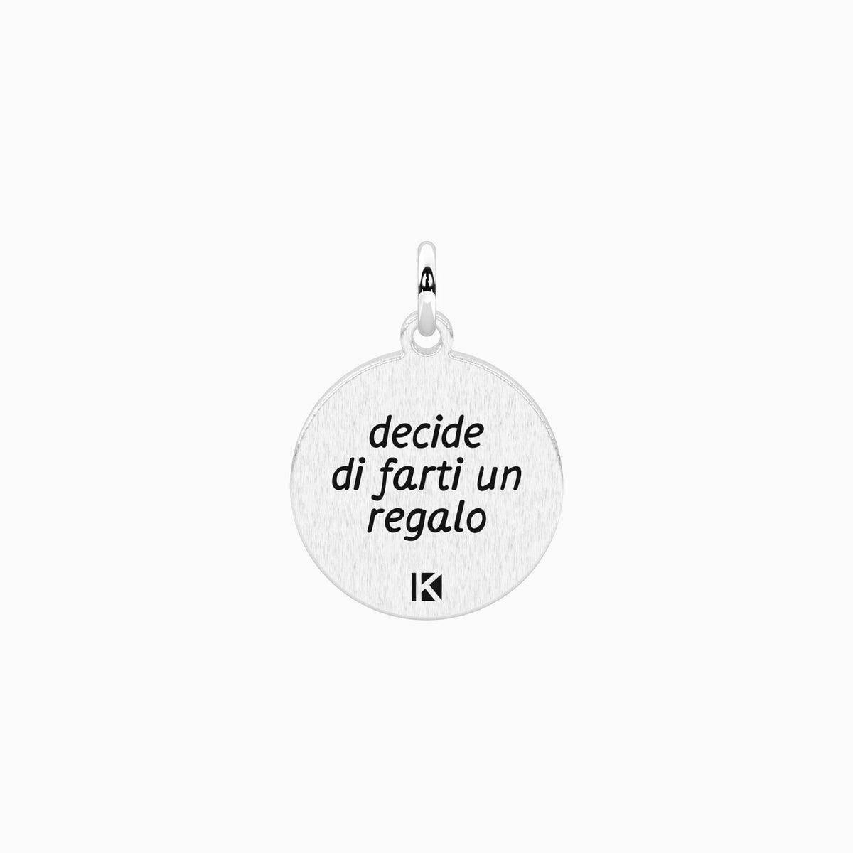 Ciondolo tondo con frase sull'amicizia Veri amici