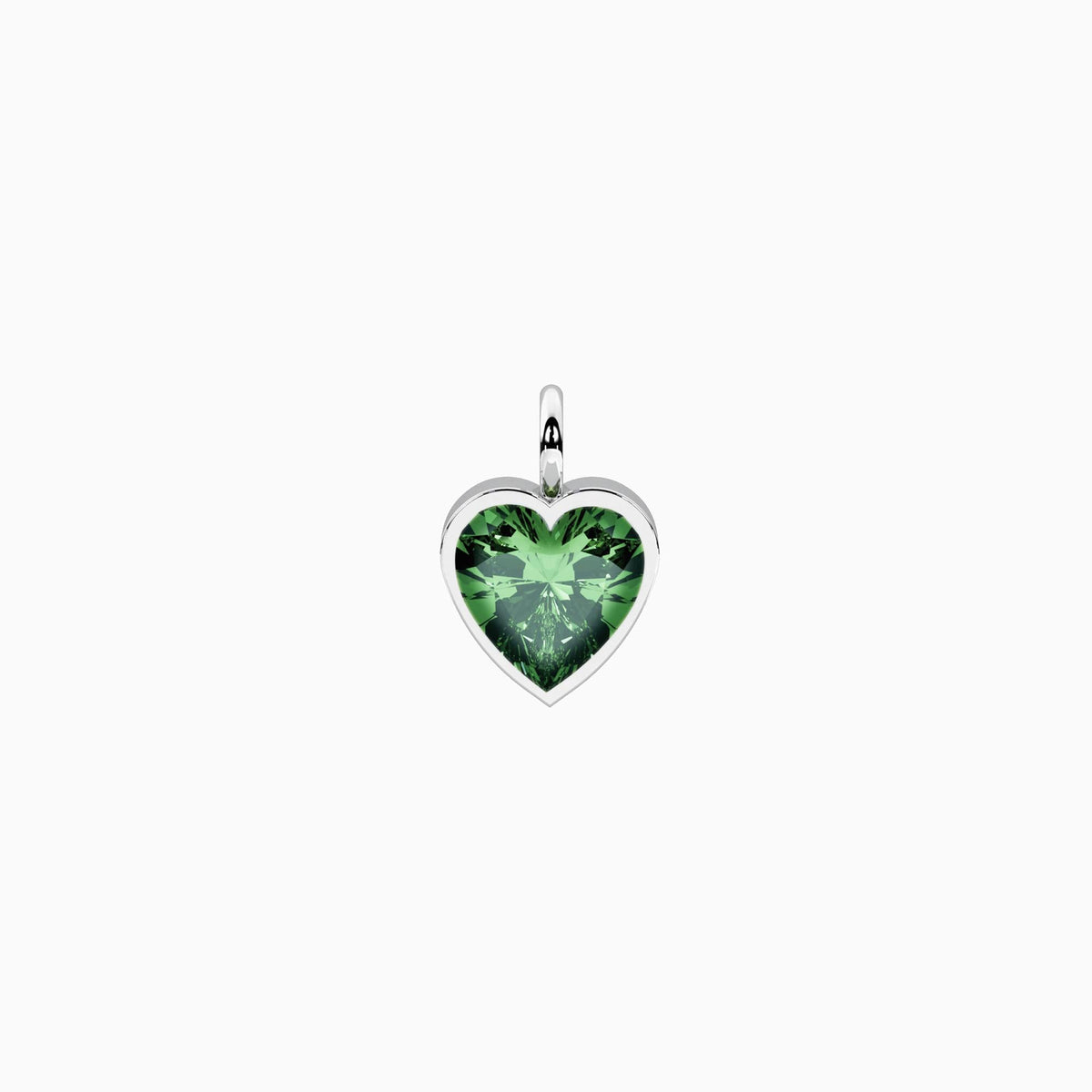 Ciondolo con cristallo verde taglio cuore Energia | love