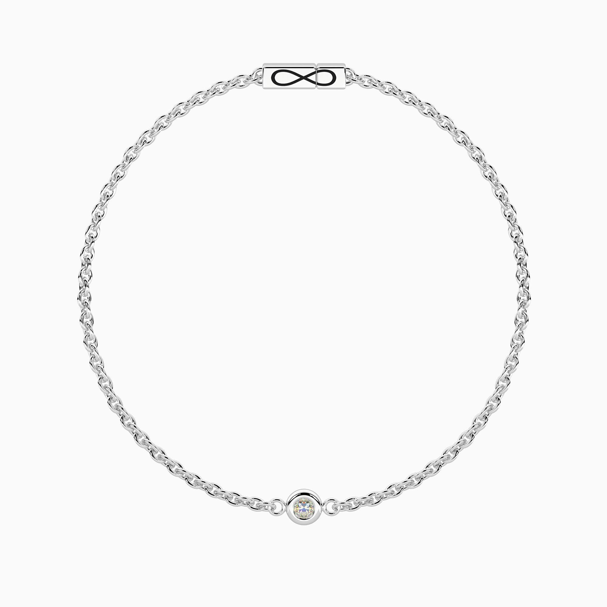 Bracciale con diamante lab-grown e chiusura non-reversibile Diamante
