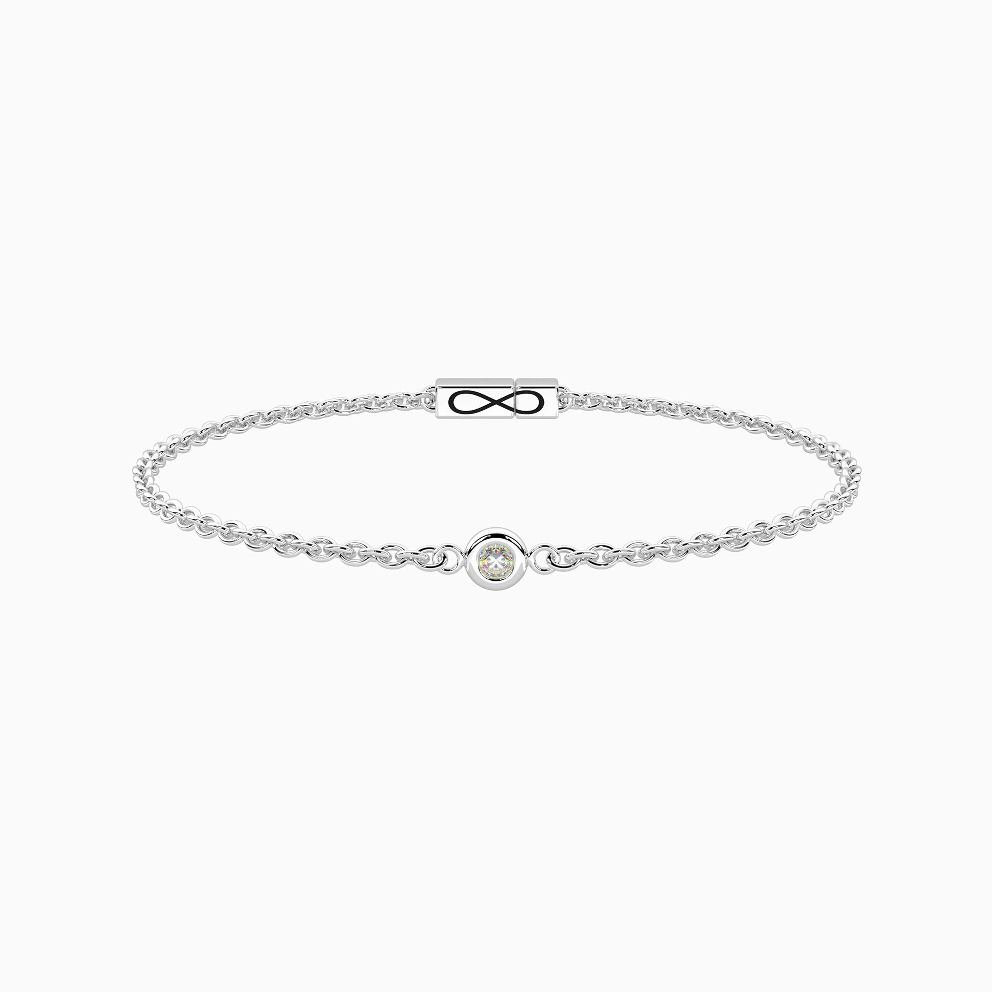 Bracciale con diamante lab-grown e chiusura non-reversibile Diamante