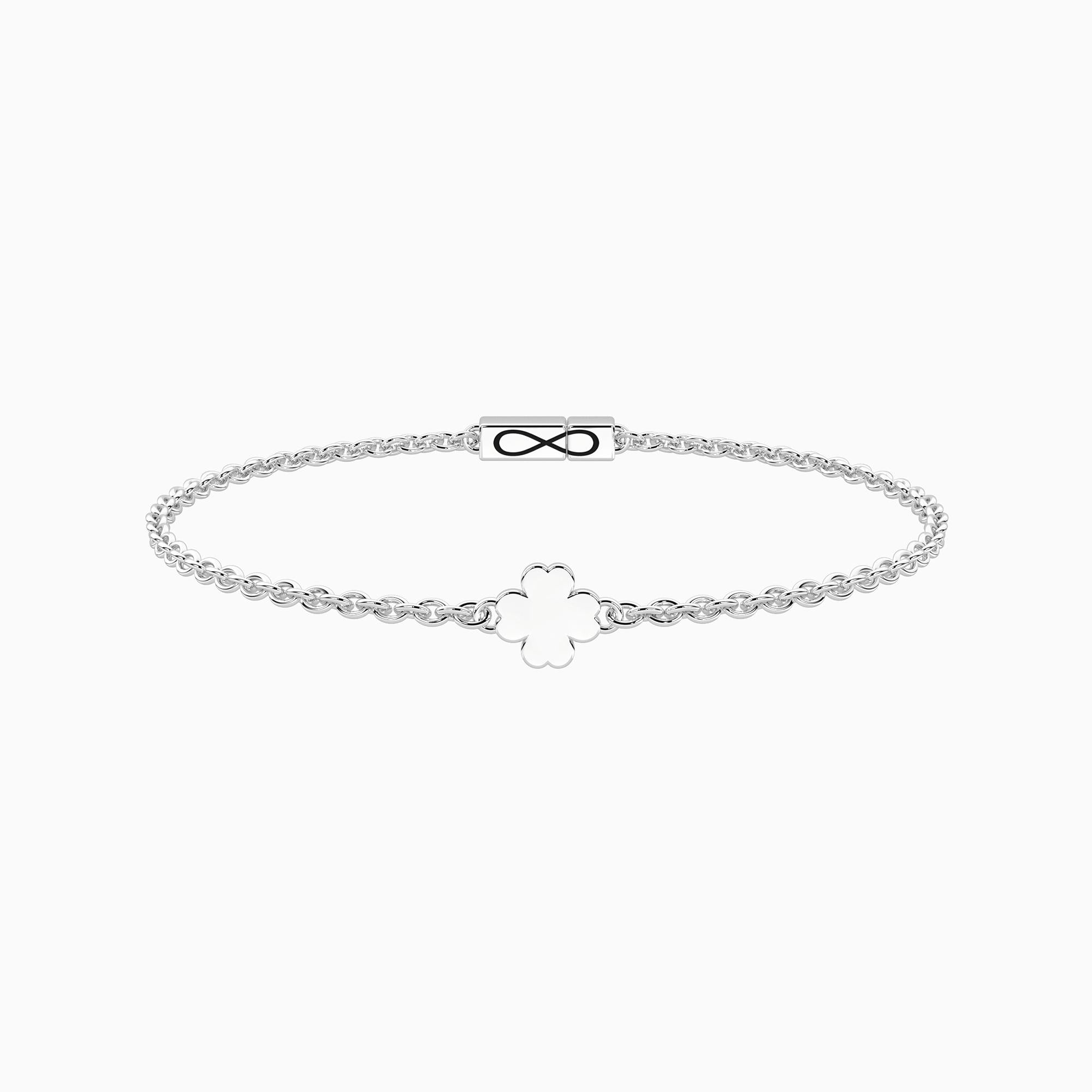 Bracciale con quadrifoglio e chiusura non-reversibile Quadrifoglio