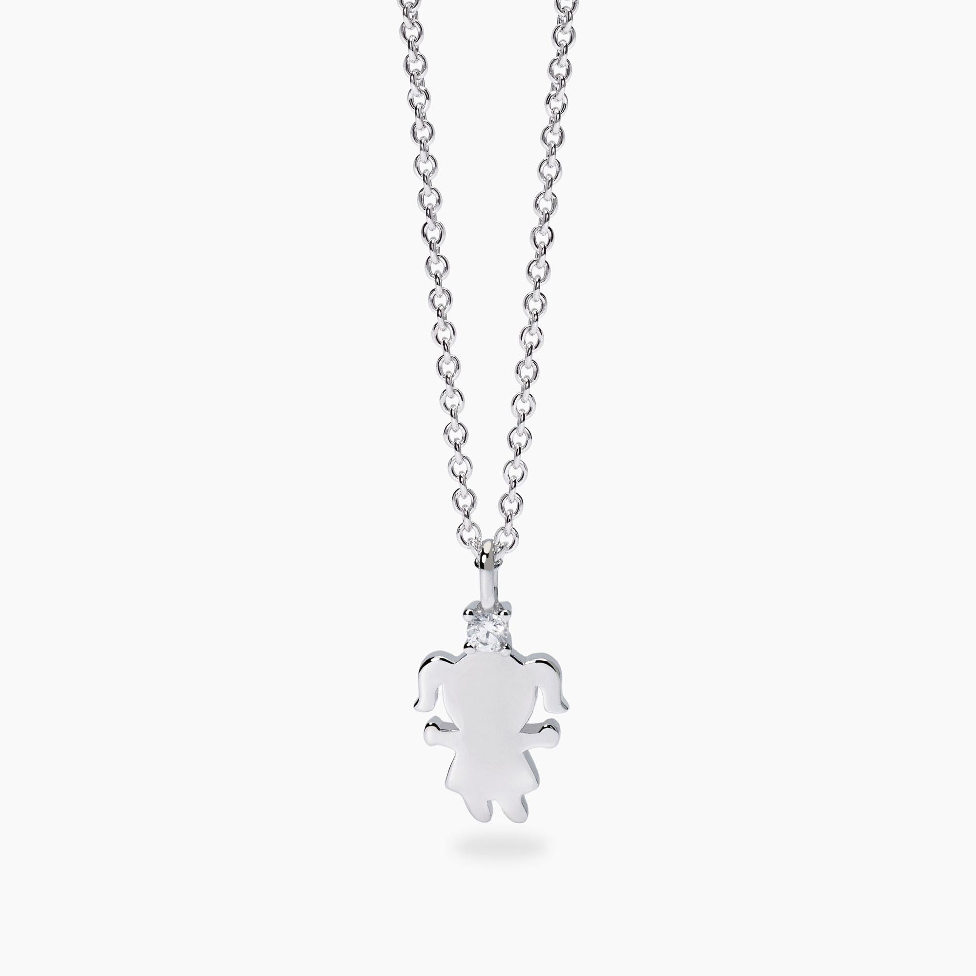 Girocollo con ciondolo bimba e diamante lab-grown My Diamond