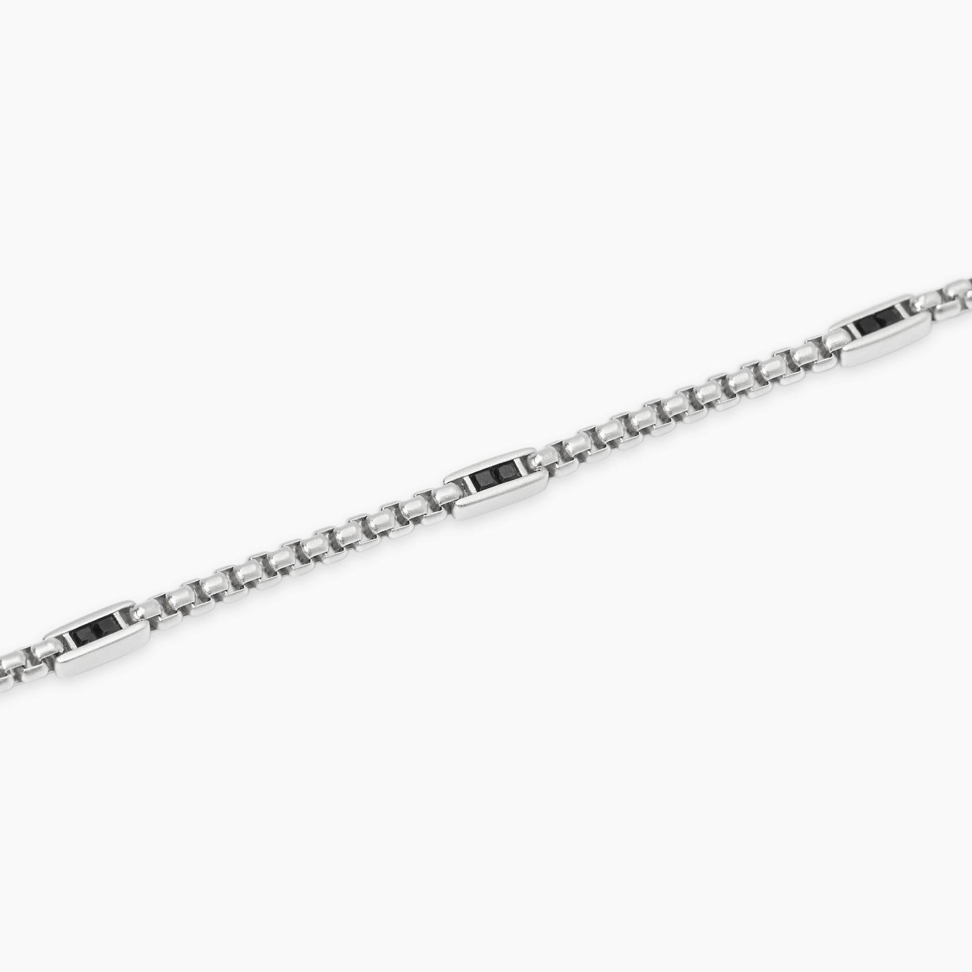 Bracciale con catena veneta e inserti neri Race