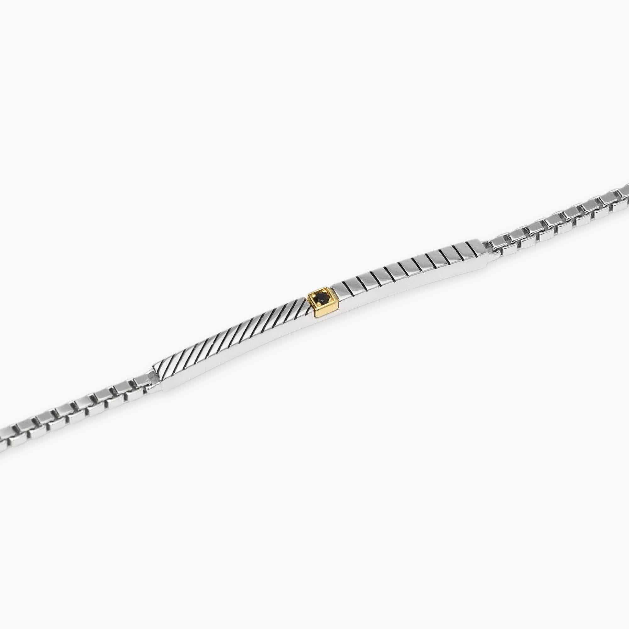 Bracciale con catena veneta e piastra Geometrico