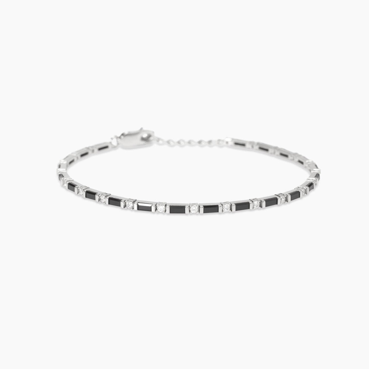 Bracciale tennis con zirconi bianchi e neri Trainspotting