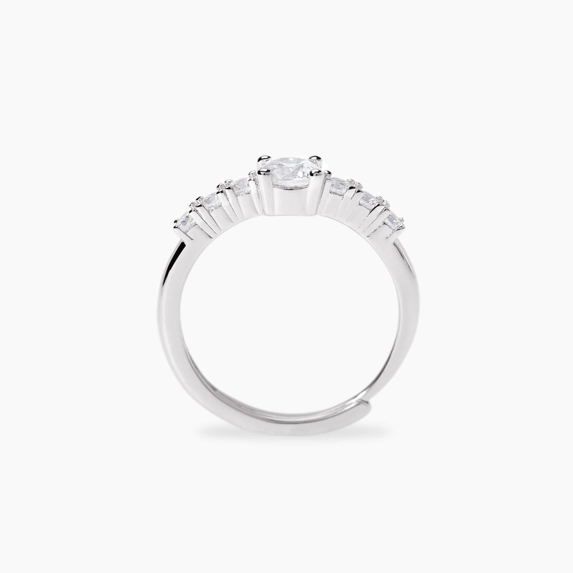 Anello regolabile in zirconi bianchi DIMMI DI SÌ