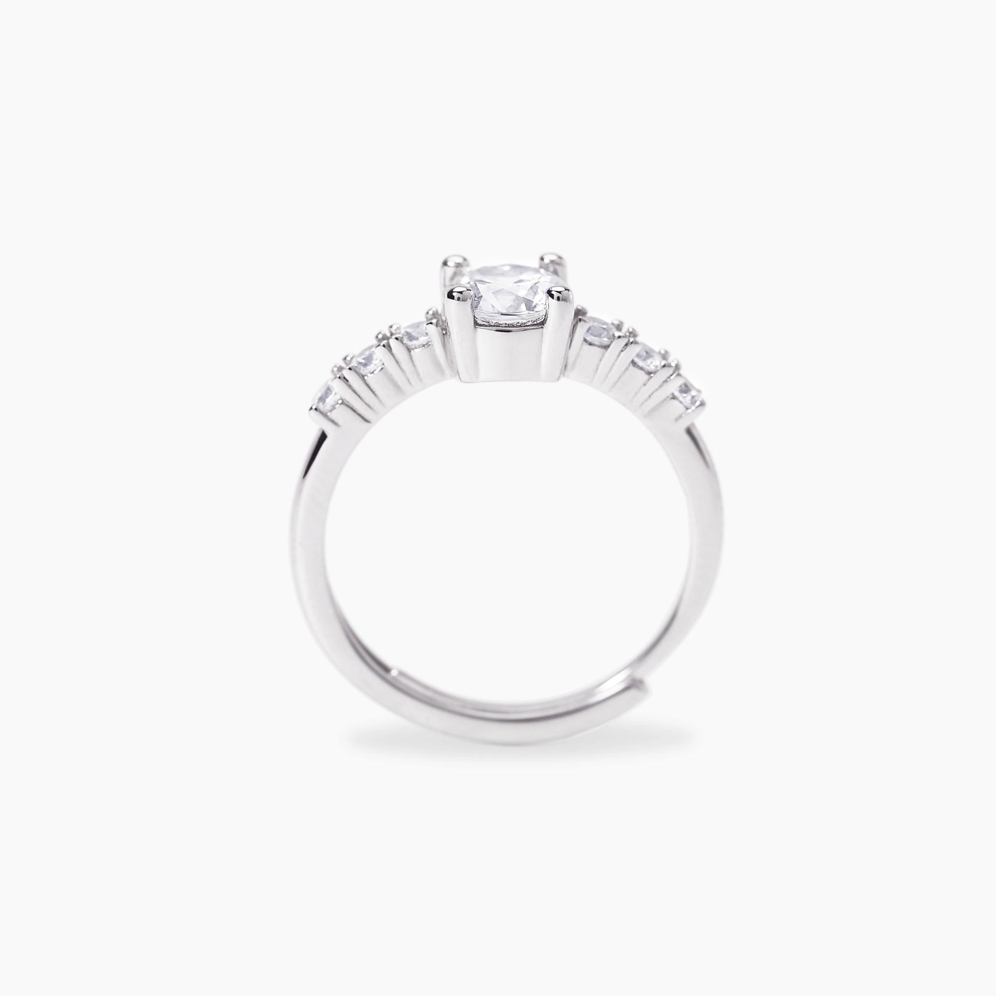Anello regolabile in zirconi bianchi DIMMI DI SÌ