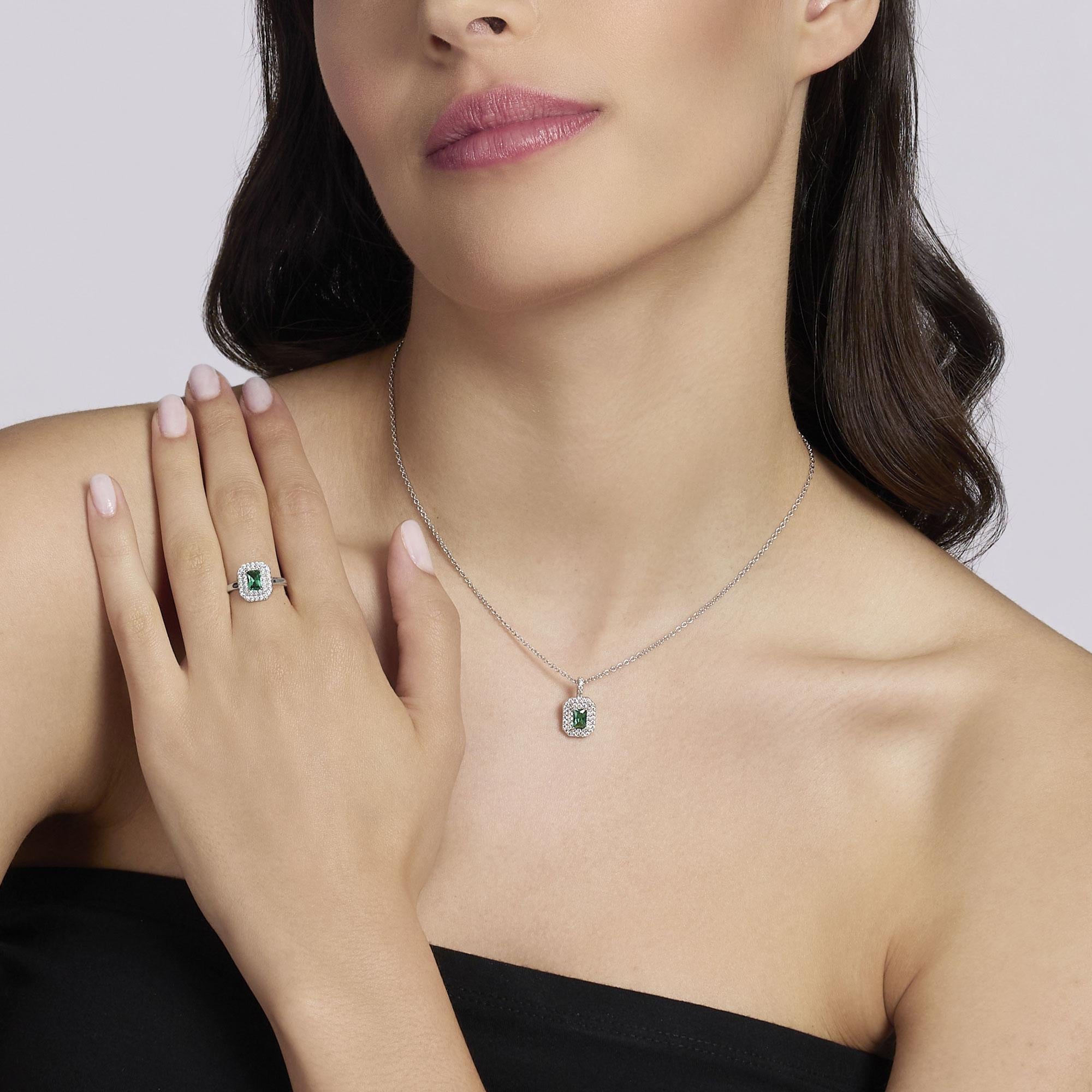 Anello con smeraldo sintetico VITTORIA