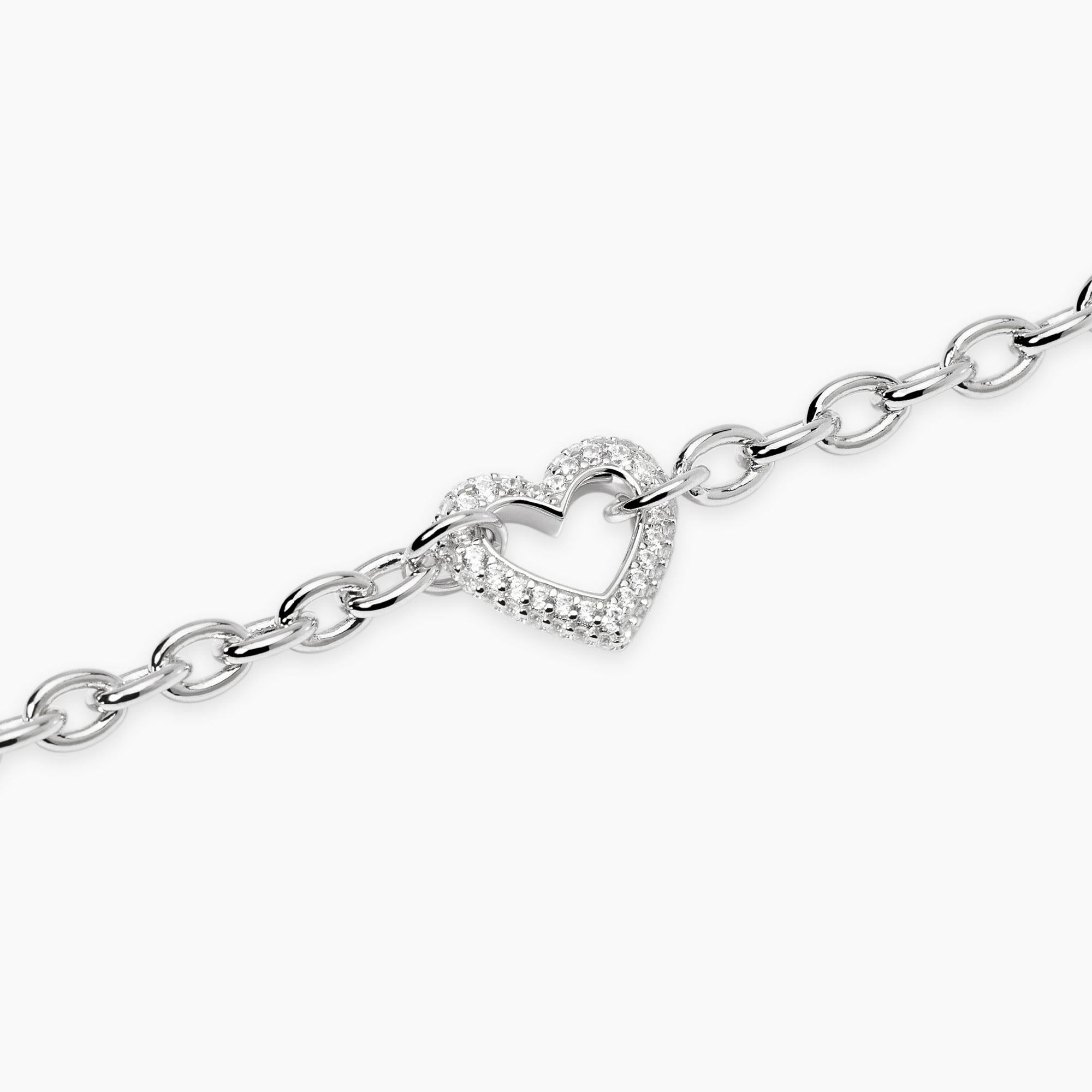 Bracciale con catena rolò e cuore BUBBLE HEART
